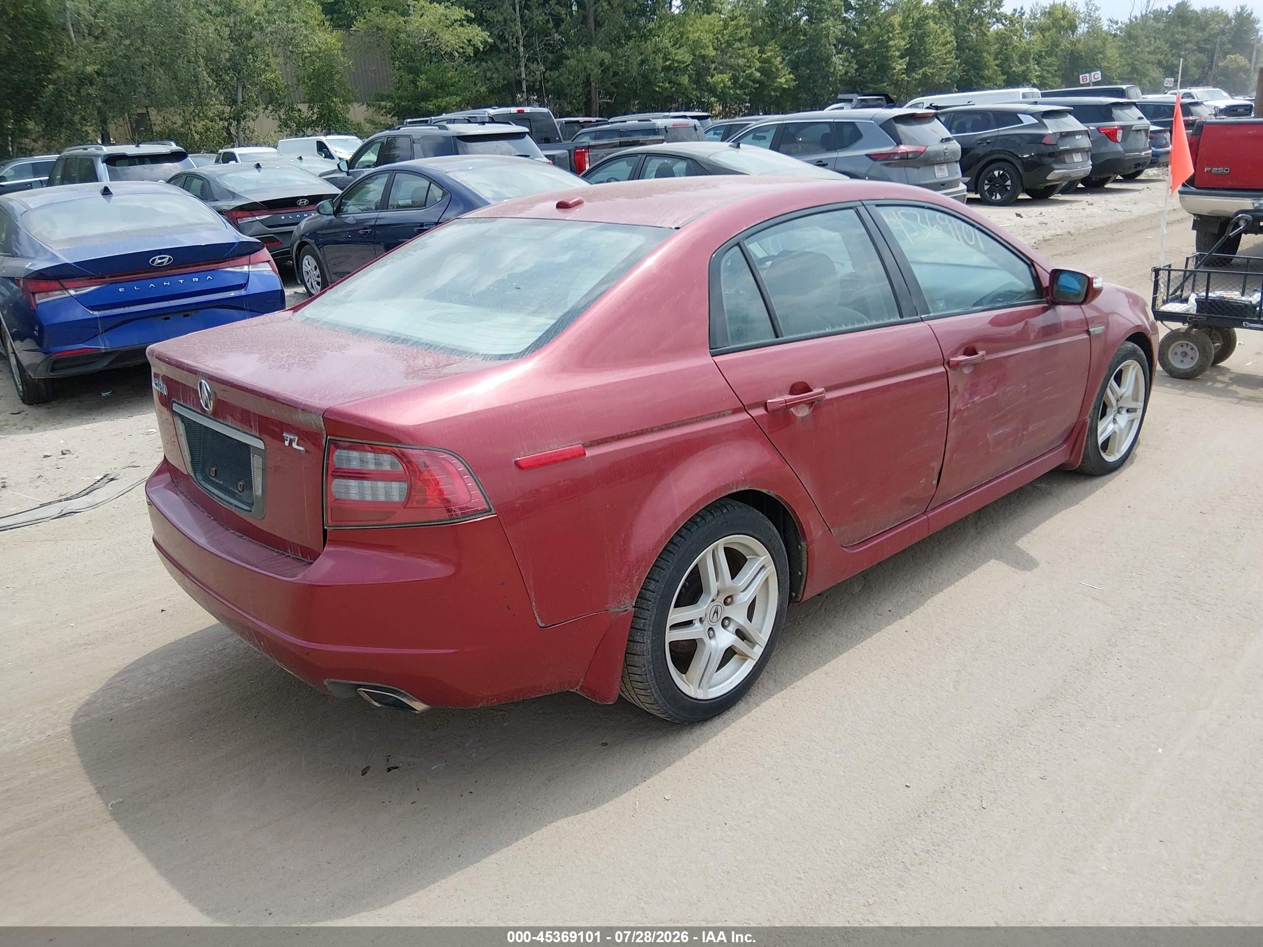 2007 Acura Tl 3.2 Red vin: 19UUA66287A031111