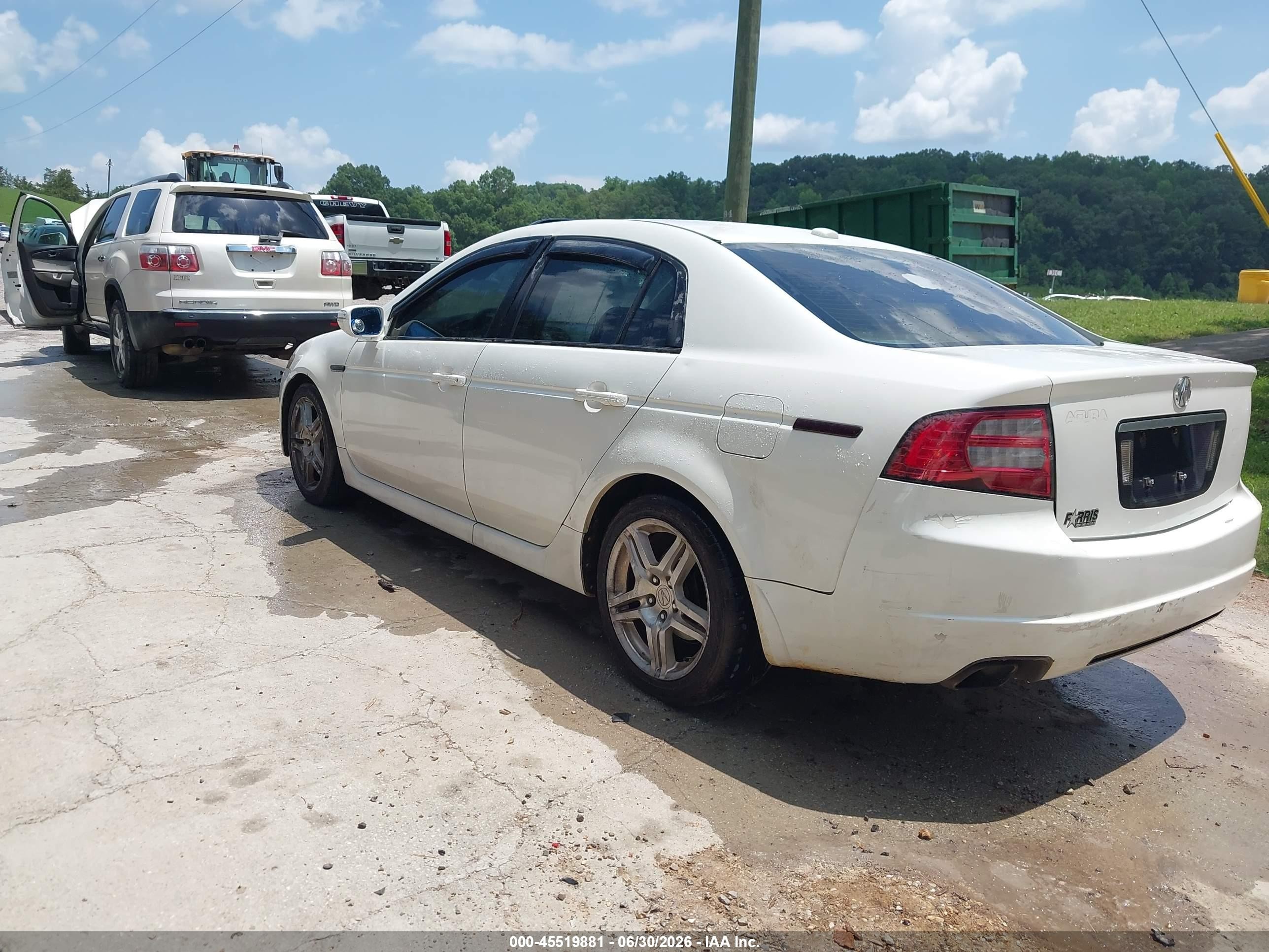 2008 Acura Tl 3.2 White vin: 19UUA66298A041275