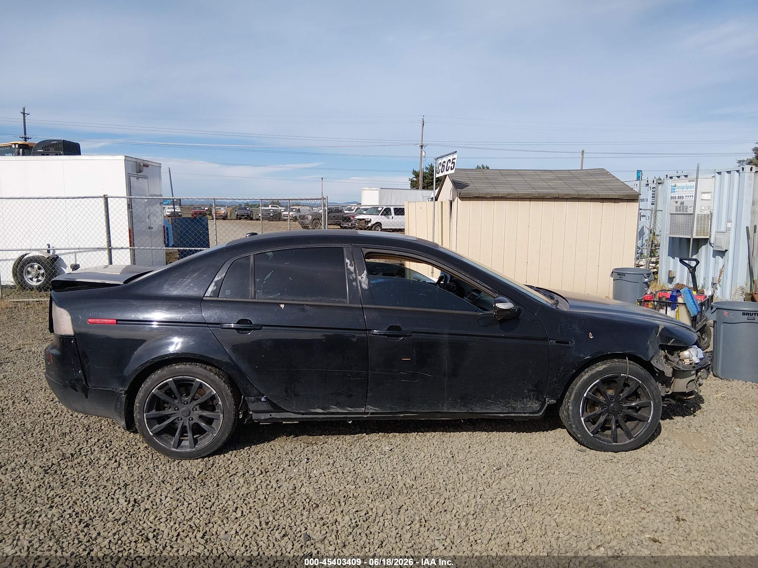 2008 Acura Tl 3.2 Black vin: 19UUA66298A052518