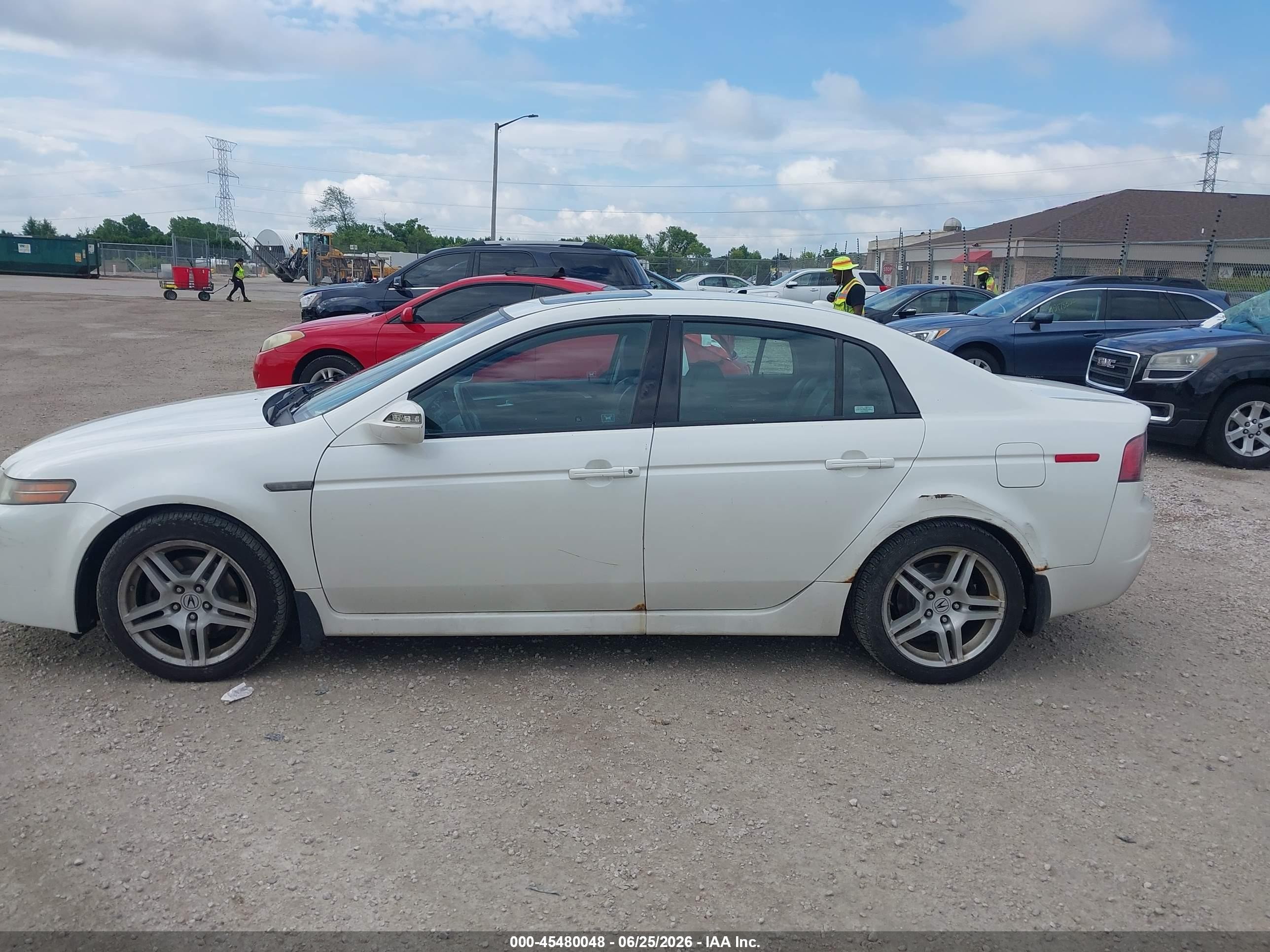 2007 Acura Tl 3.2 White vin: 19UUA662X7A031787