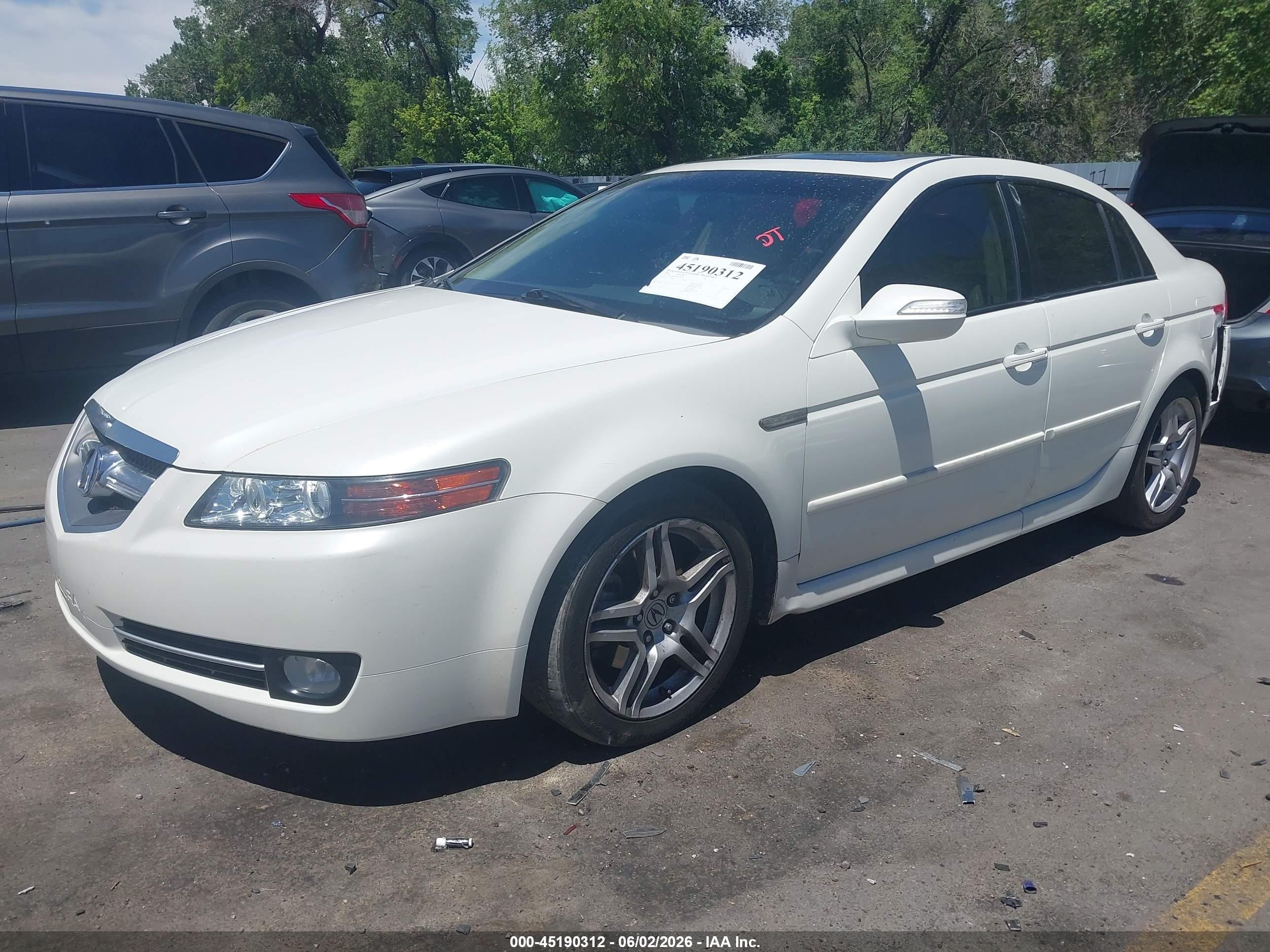 2008 Acura Tl 3.2 White vin: 19UUA662X8A049028