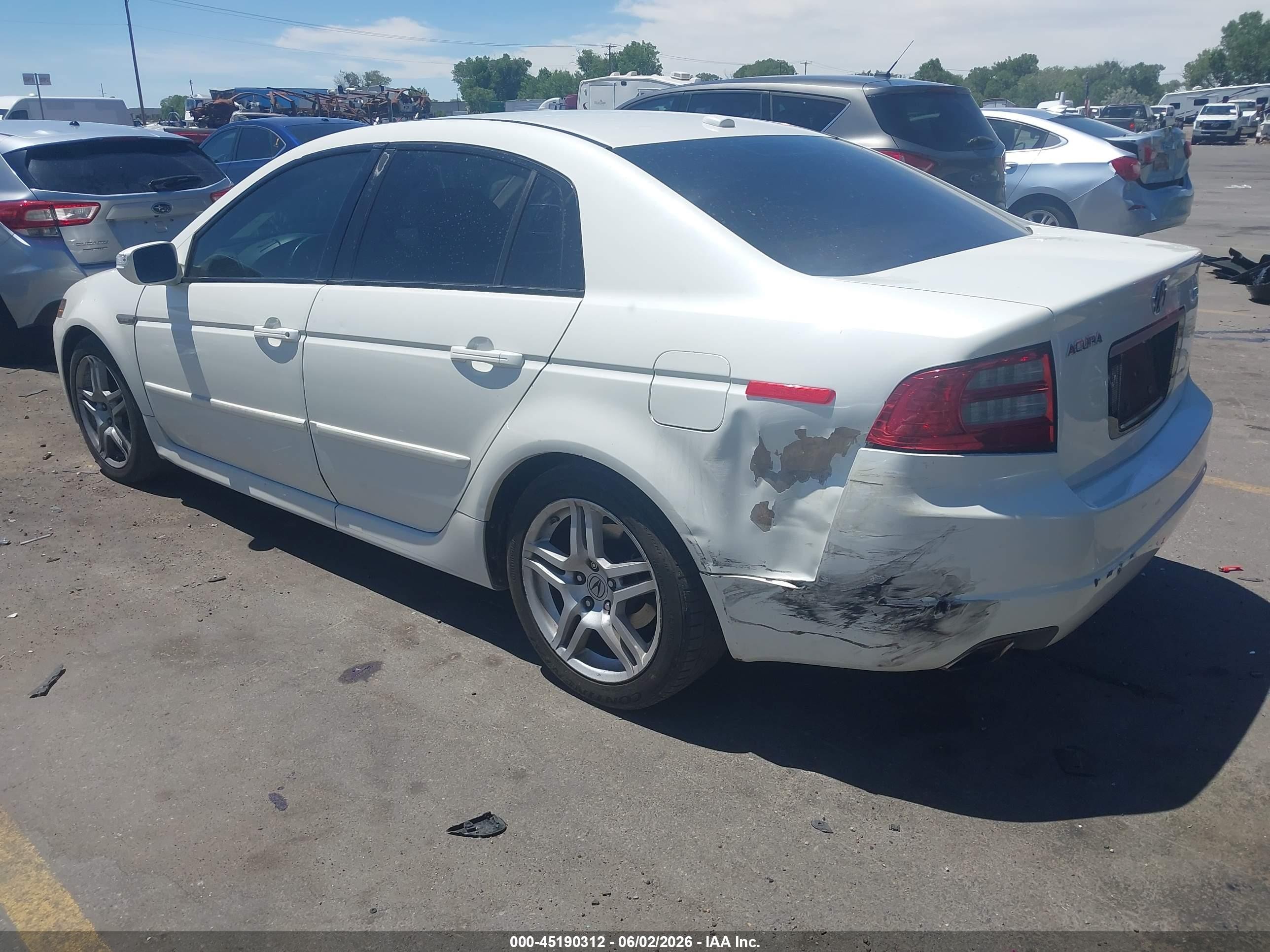 2008 Acura Tl 3.2 White vin: 19UUA662X8A049028