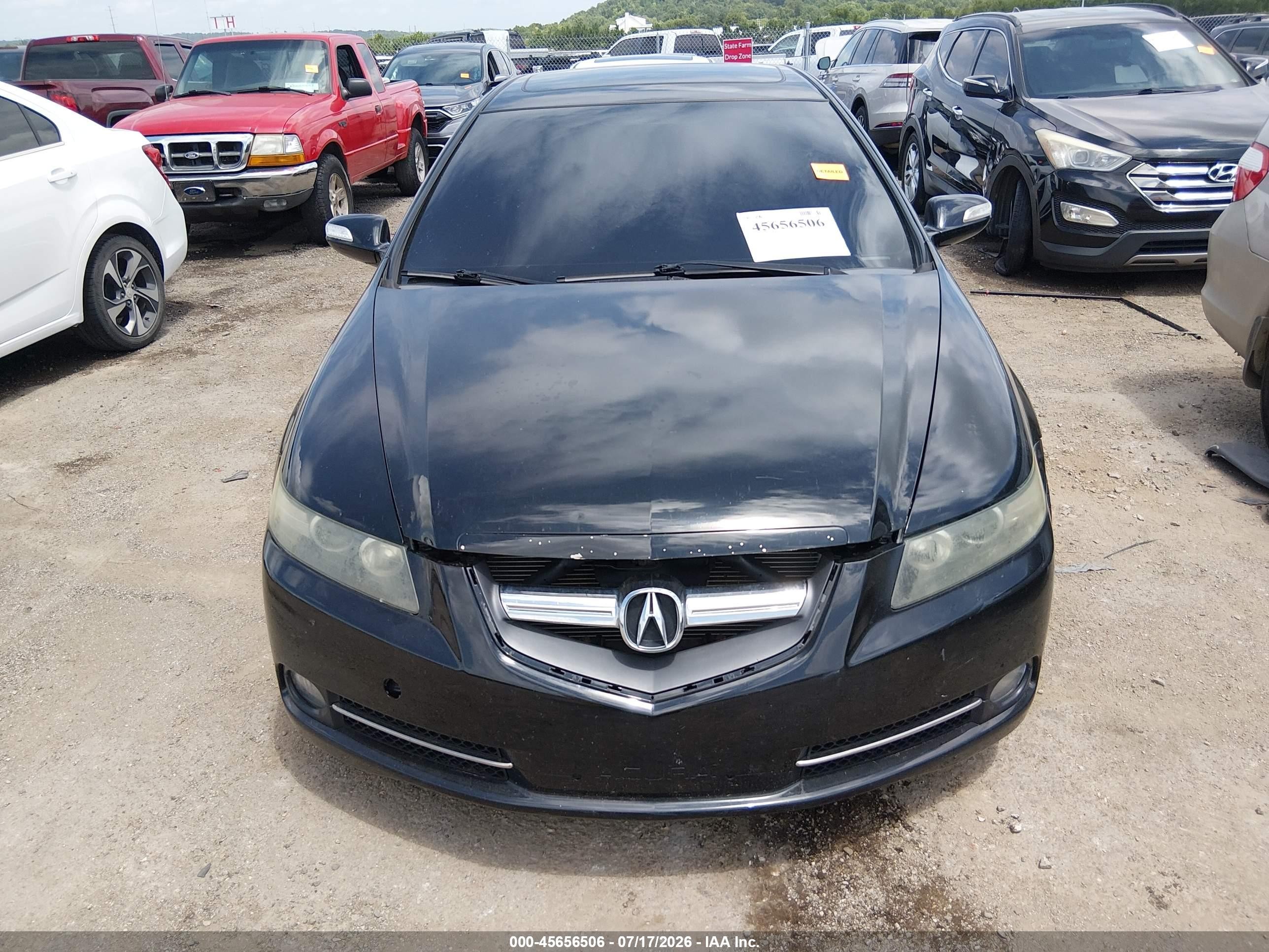 2008 Acura Tl Type S Black vin: 19UUA75548A009075