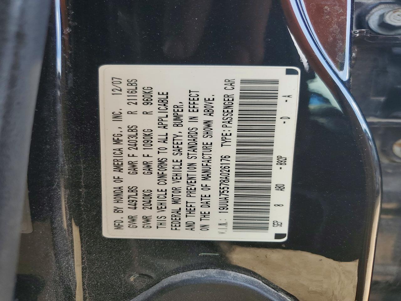 2008 Acura Tl Type S Черный vin: 19UUA75578A026176