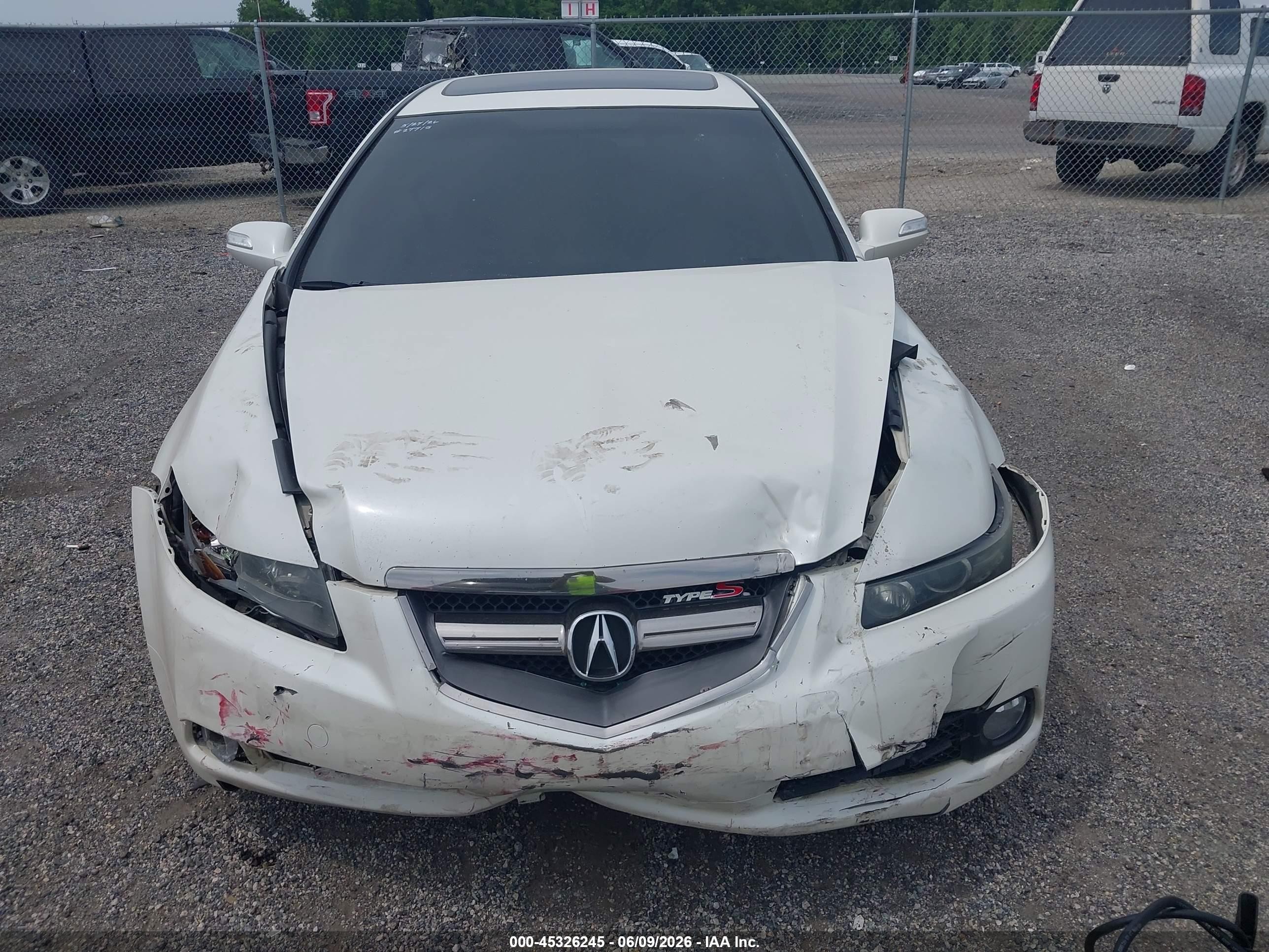 2007 Acura Tl Type S White vin: 19UUA76507A017235