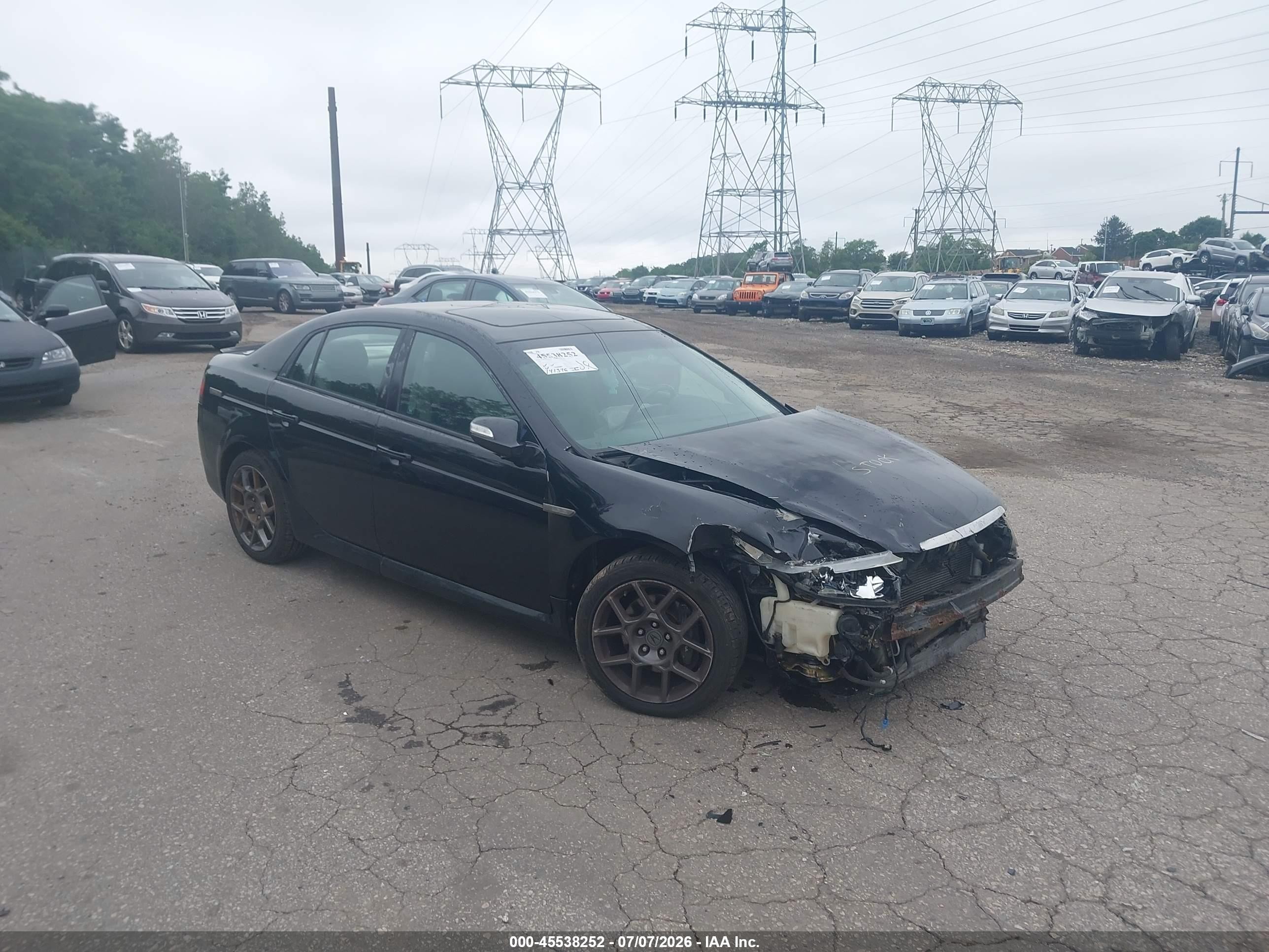 2008 Acura Tl Type S Black vin: 19UUA76508A050771