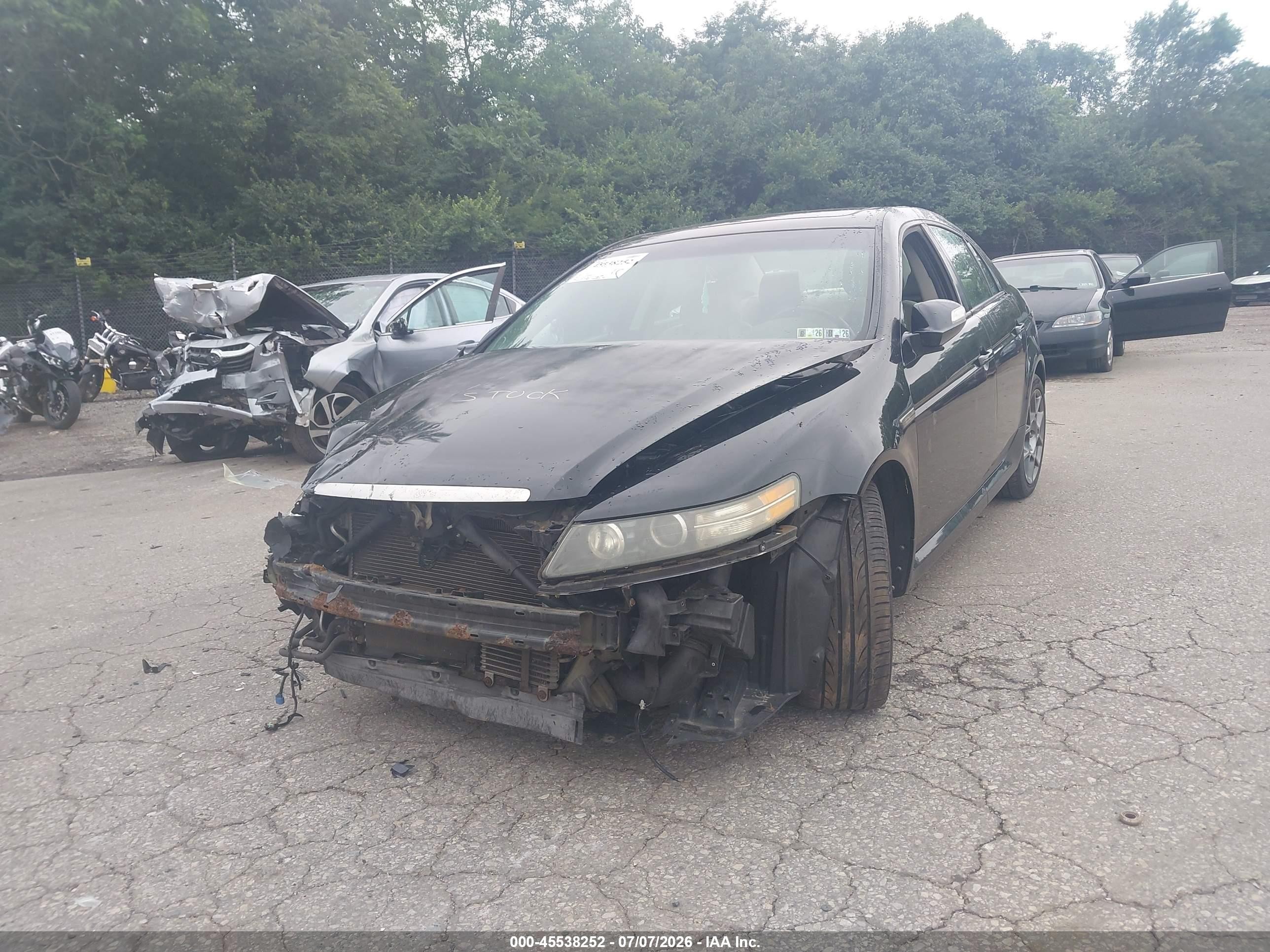 2008 Acura Tl Type S Black vin: 19UUA76508A050771