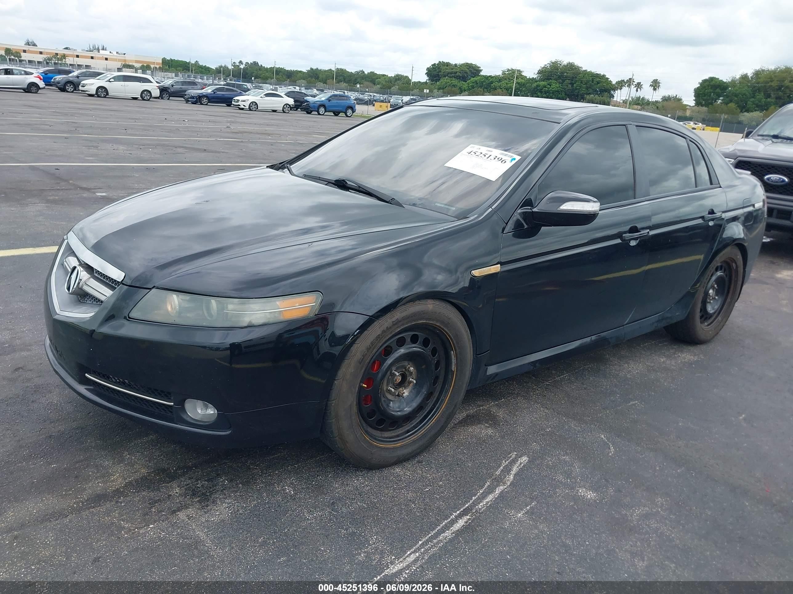 2008 Acura Tl Type S Black vin: 19UUA76518A017651