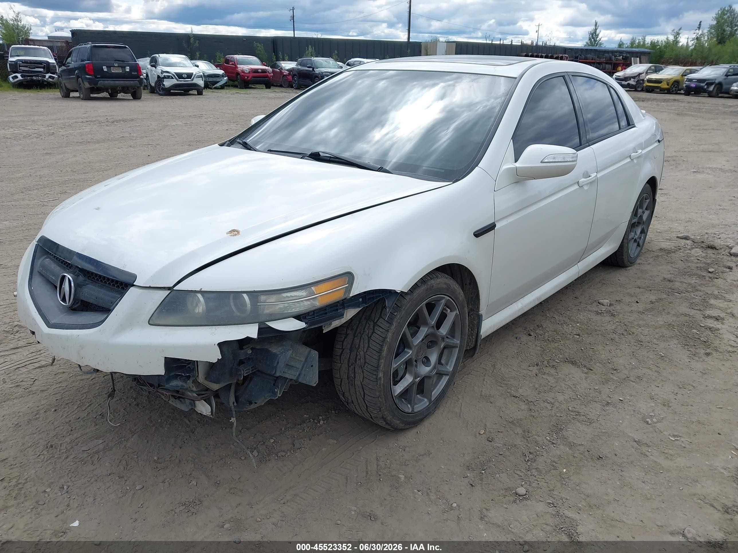 2007 Acura Tl Type S White vin: 19UUA76527A008245