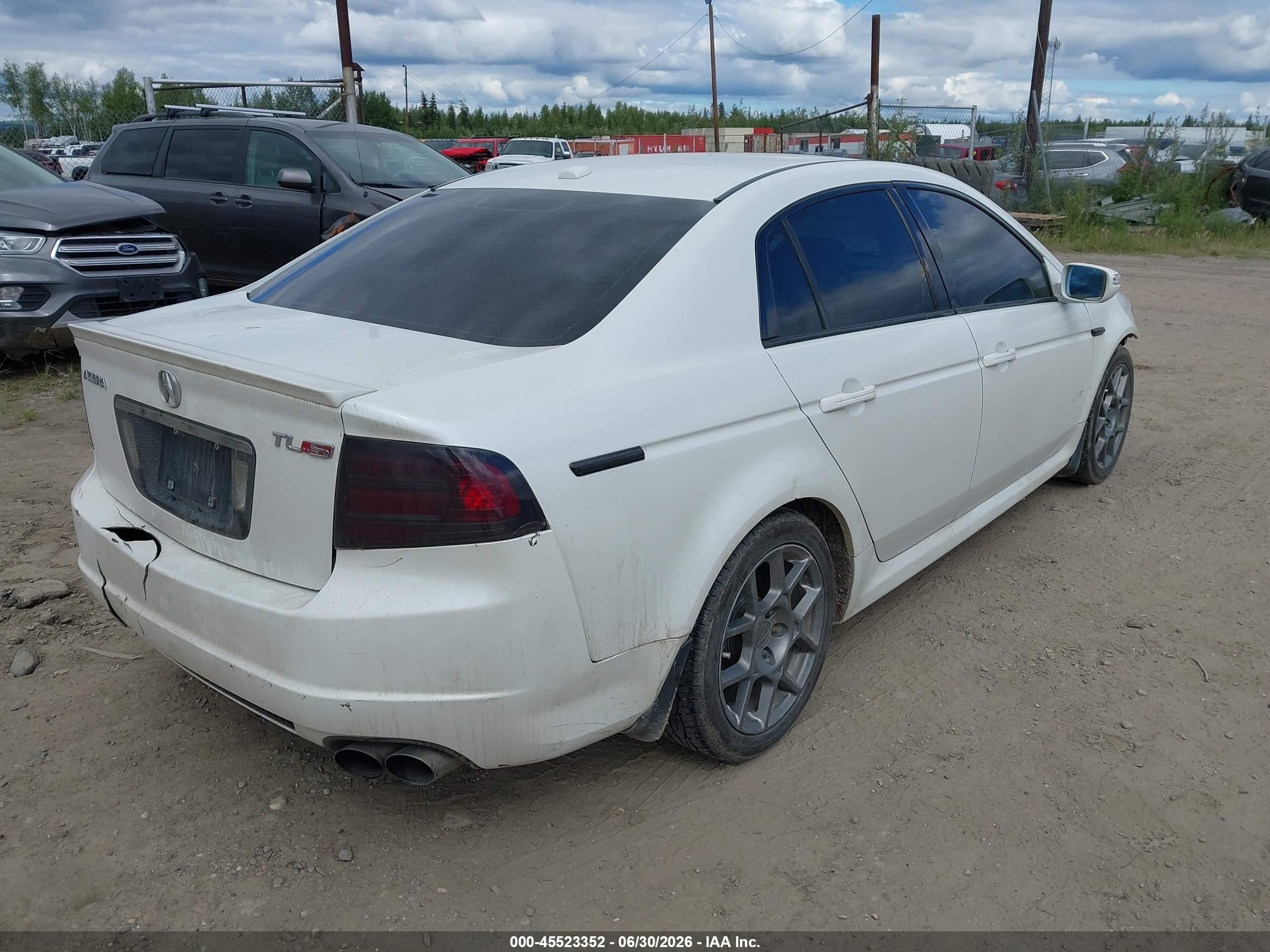 2007 Acura Tl Type S White vin: 19UUA76527A008245