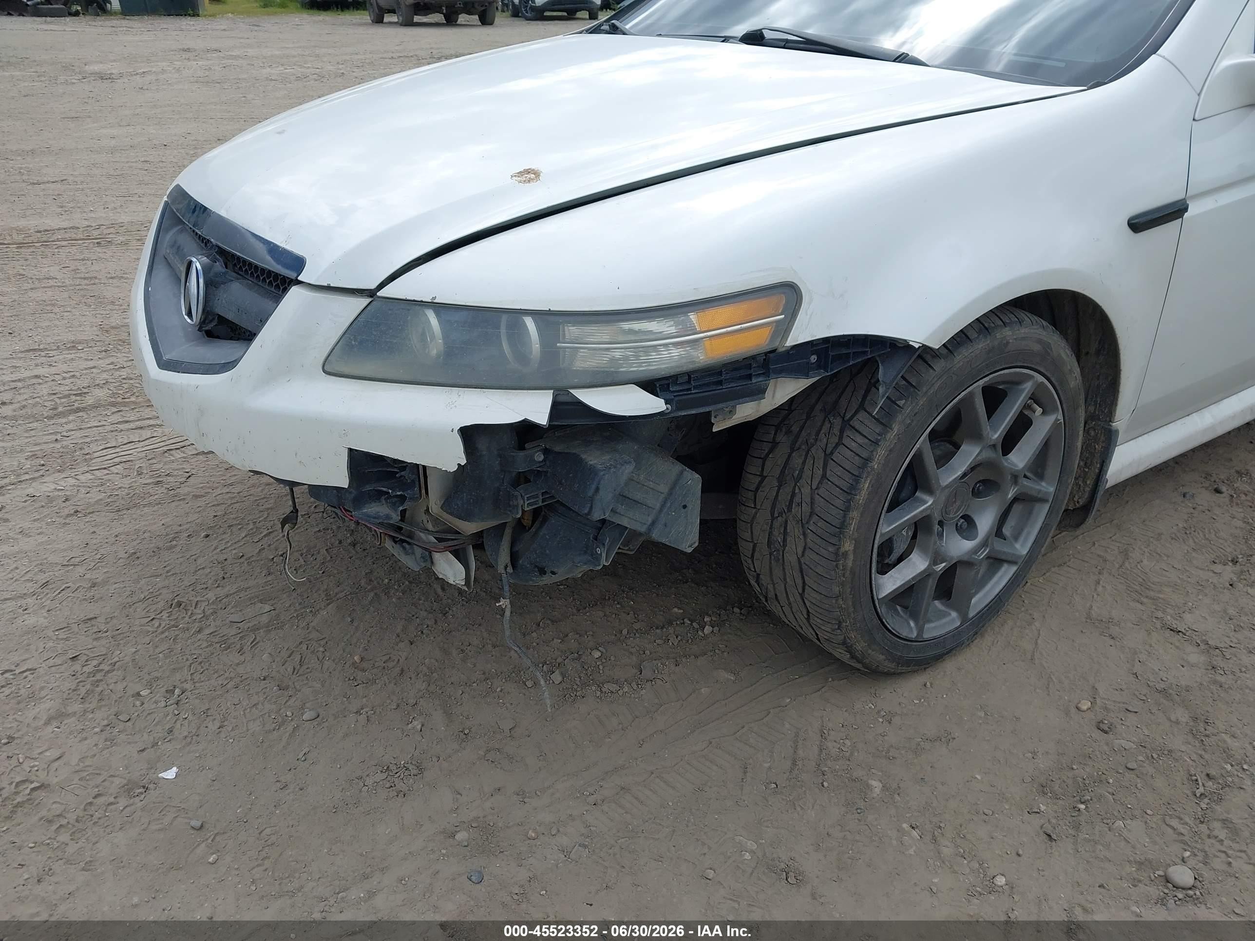 2007 Acura Tl Type S White vin: 19UUA76527A008245