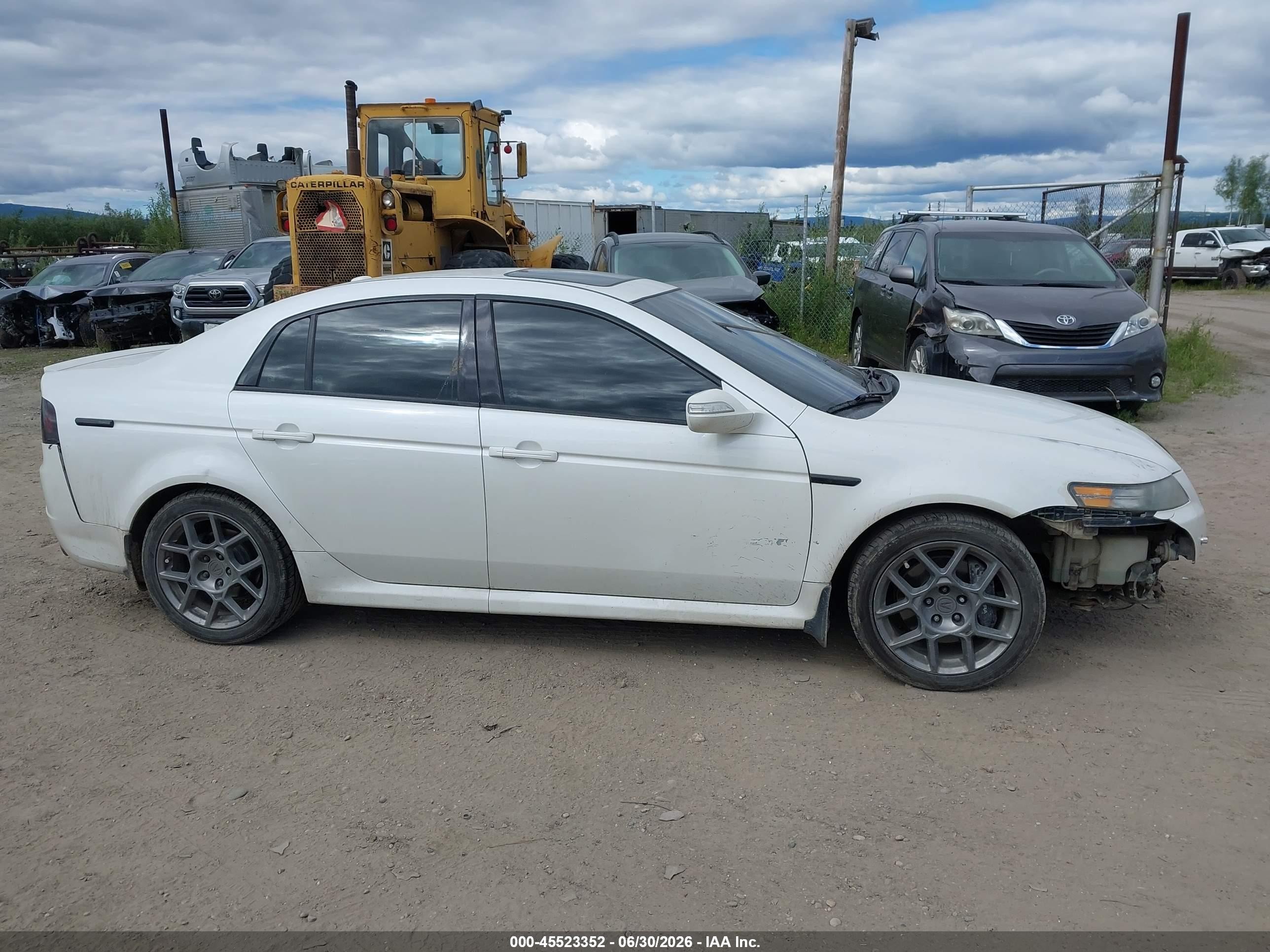 2007 Acura Tl Type S White vin: 19UUA76527A008245