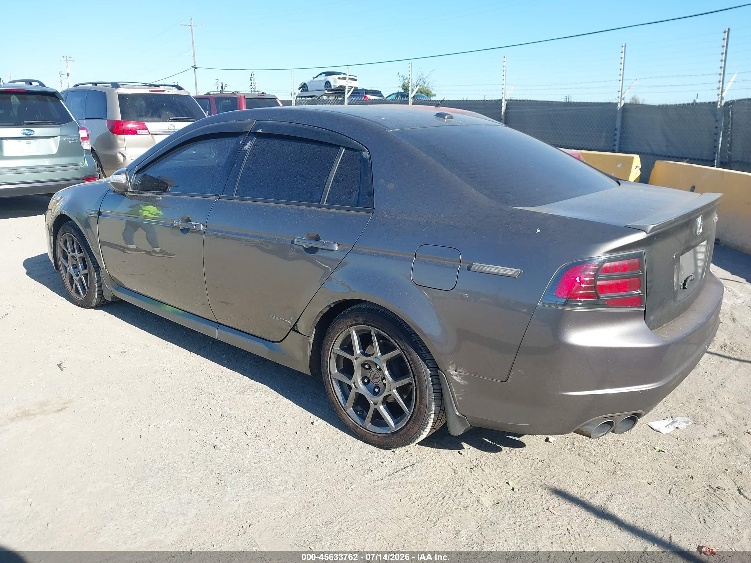 2007 Acura Tl Type S Gray vin: 19UUA76537A006293