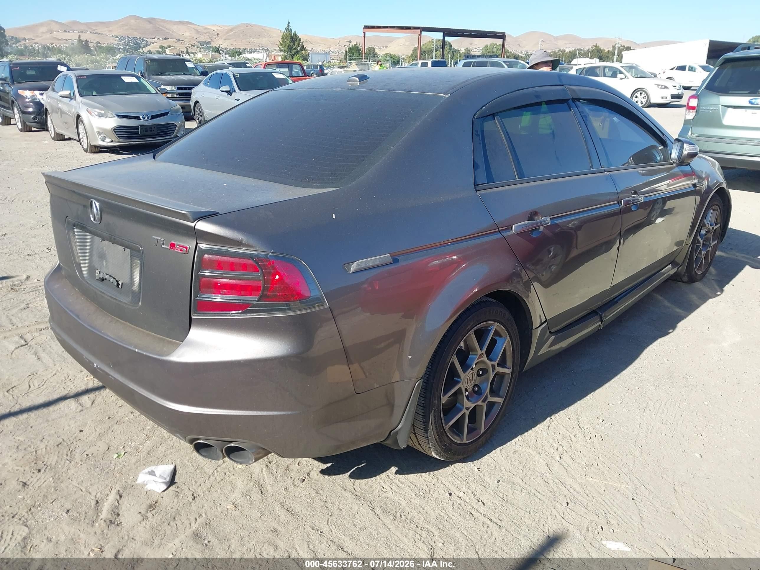 2007 Acura Tl Type S Gray vin: 19UUA76537A006293