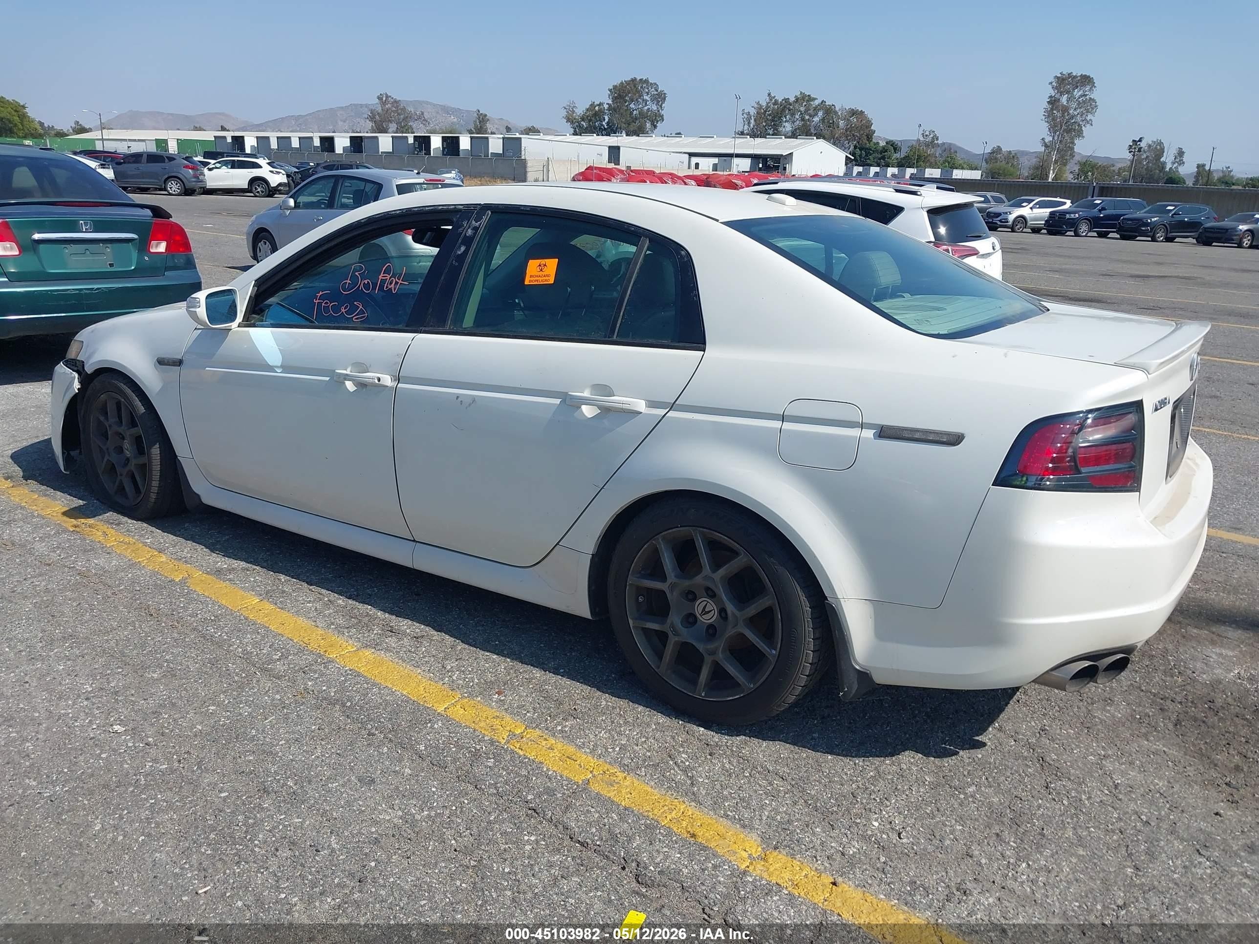 2008 Acura Tl Type S White vin: 19UUA76538A012337