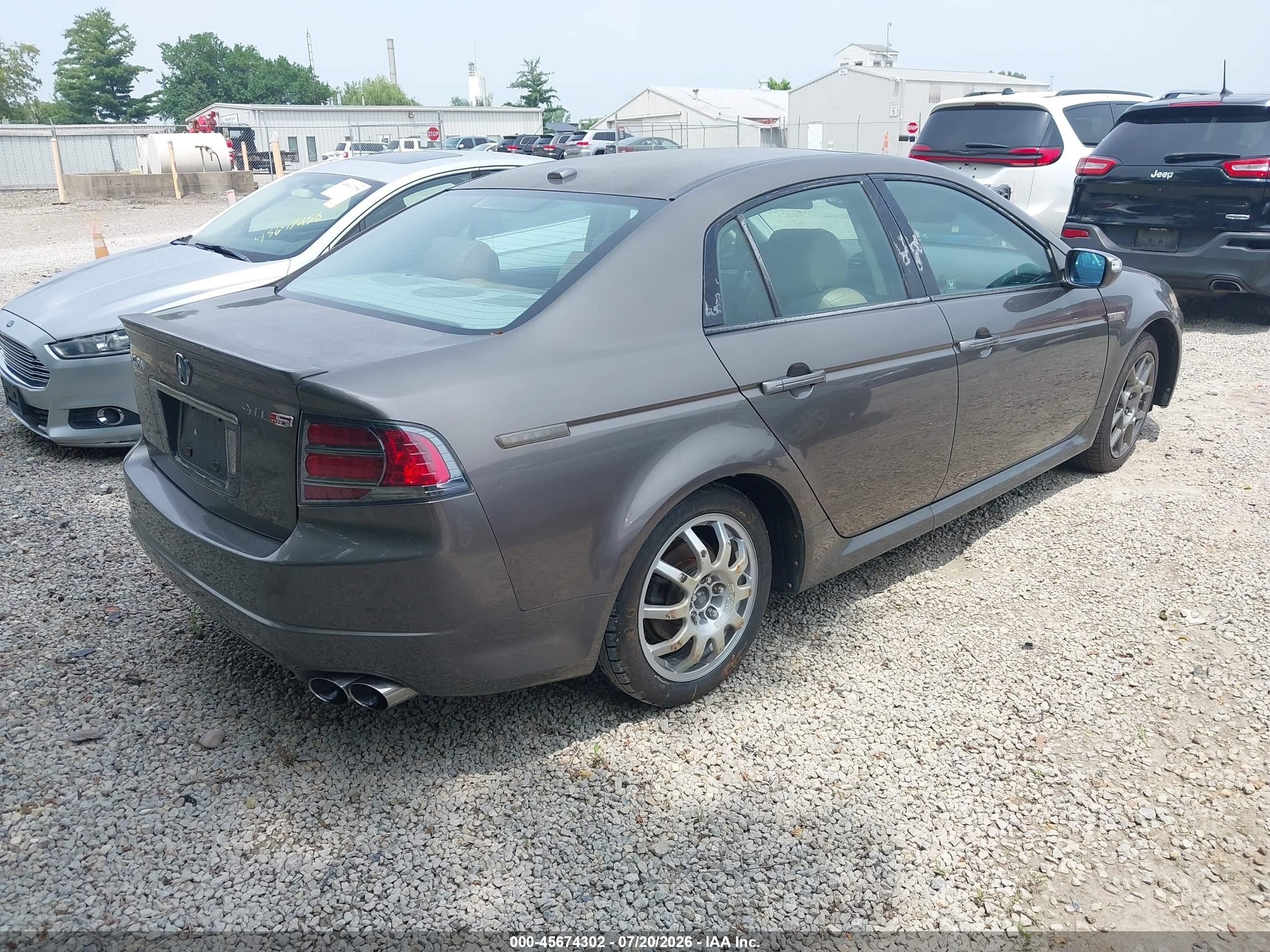 2007 Acura Tl Type S Beige vin: 19UUA76557A005498