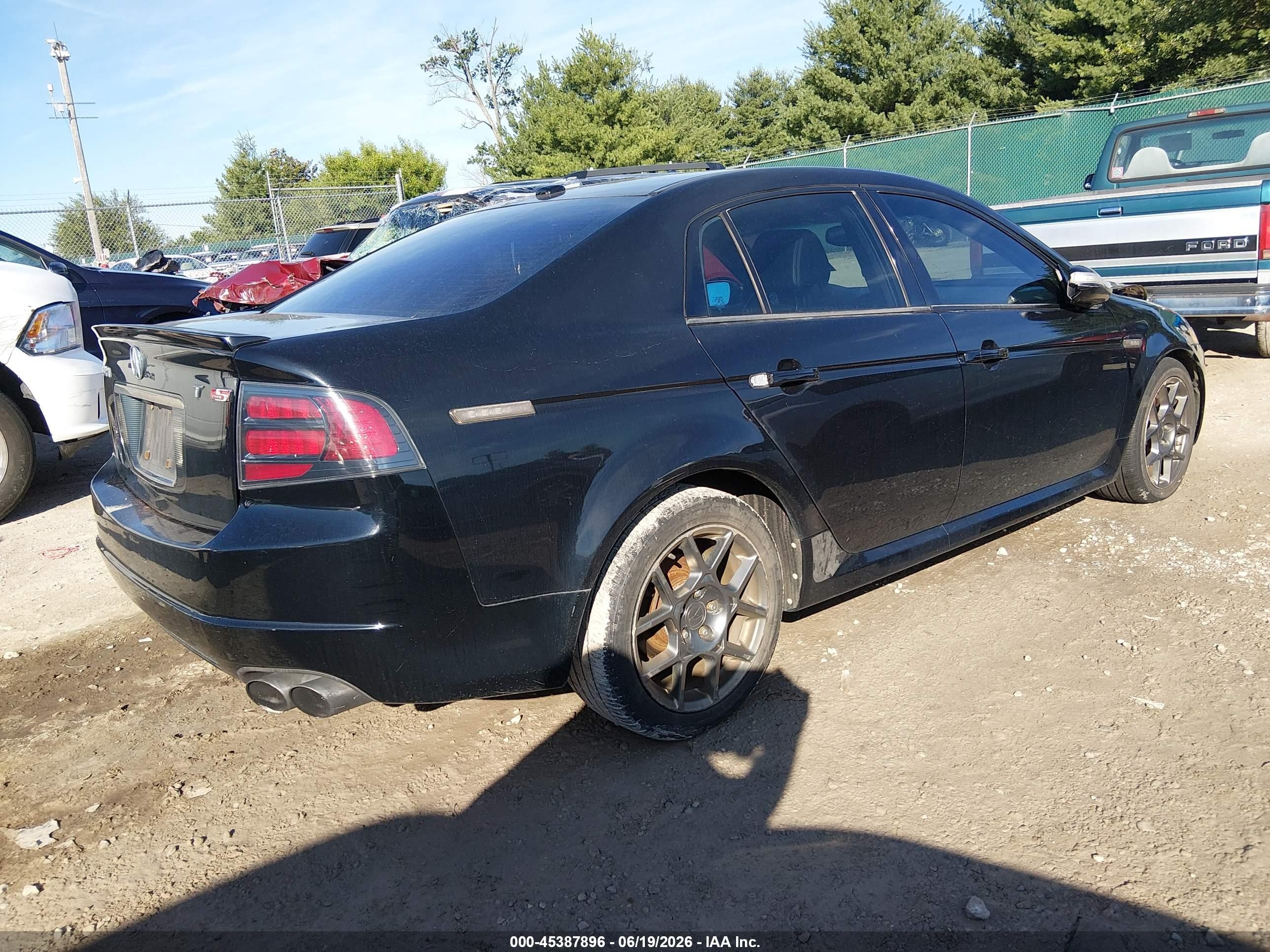 2007 Acura Tl Type S Black vin: 19UUA76557A032605