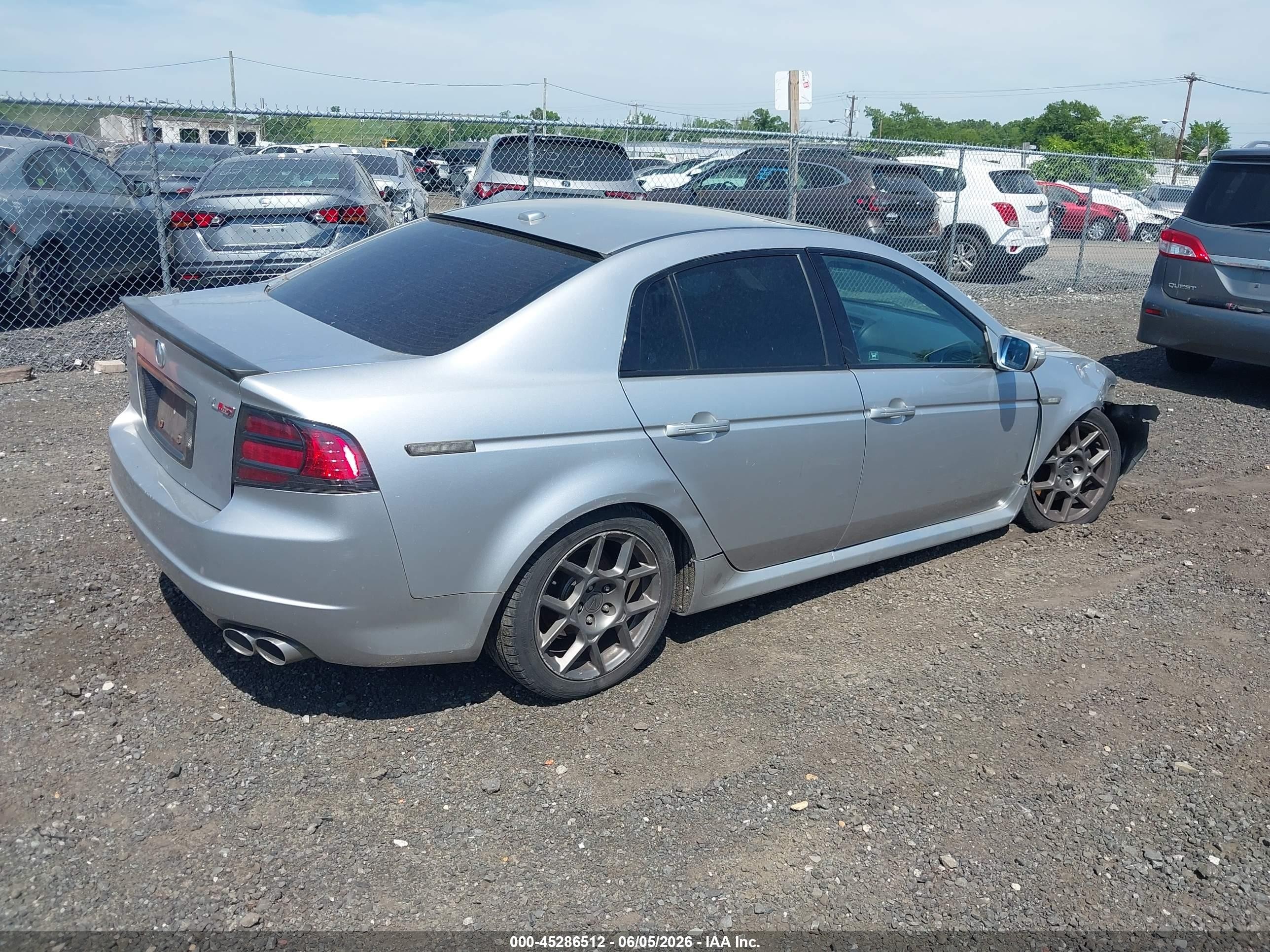 2008 Acura Tl Type S Silver vin: 19UUA76558A037112