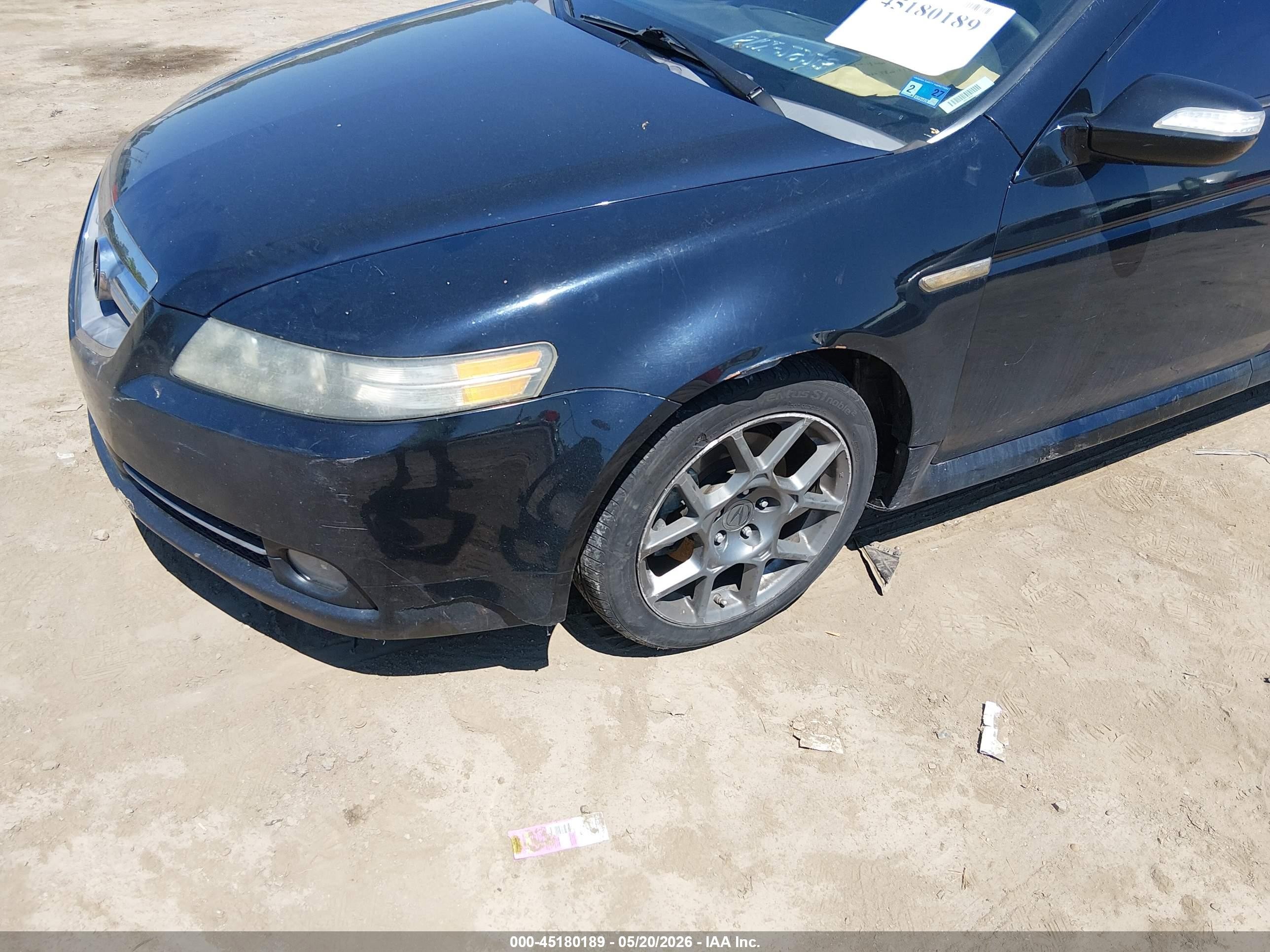 2007 Acura Tl Type S Black vin: 19UUA76577A001775
