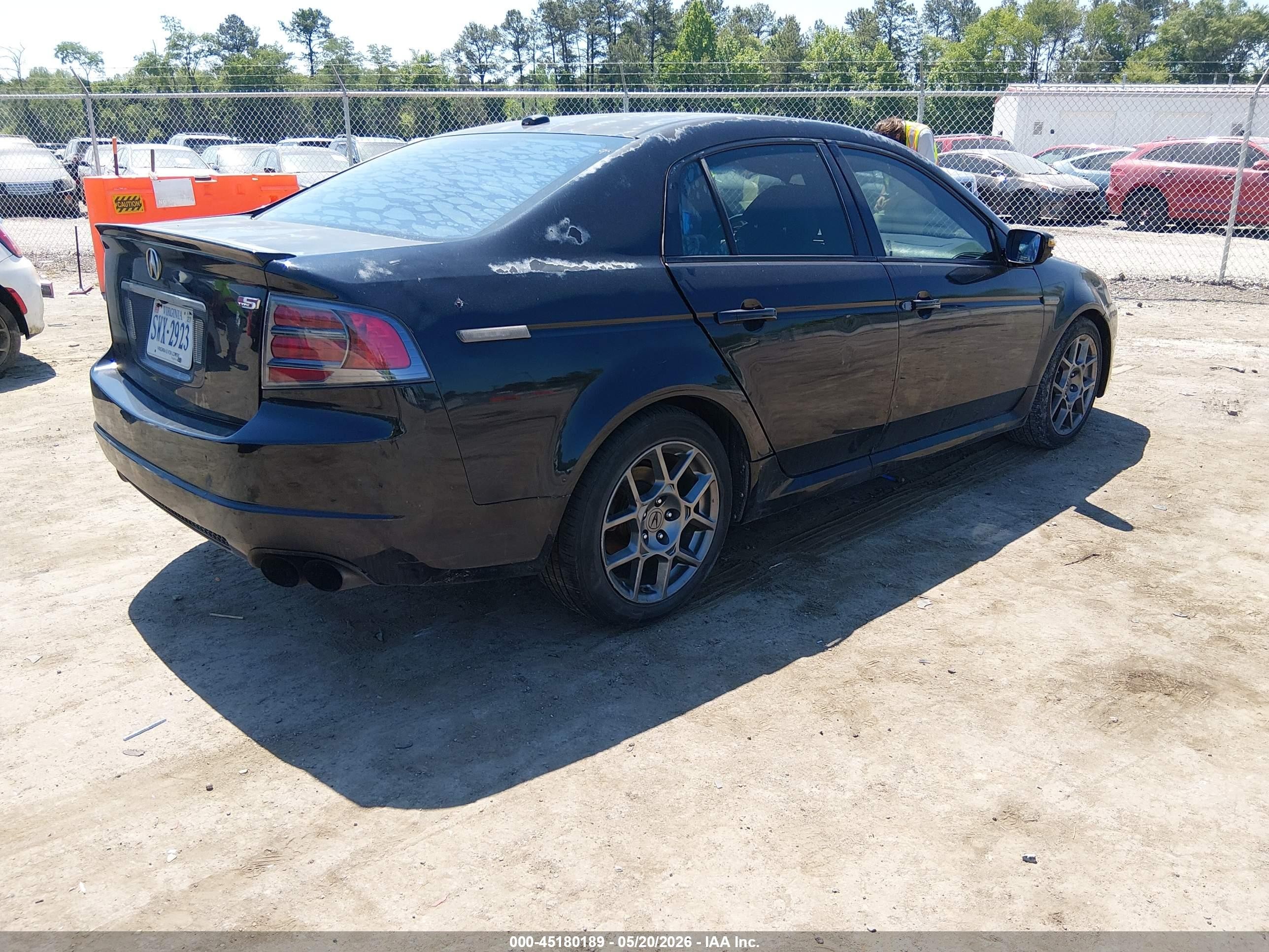2007 Acura Tl Type S Black vin: 19UUA76577A001775