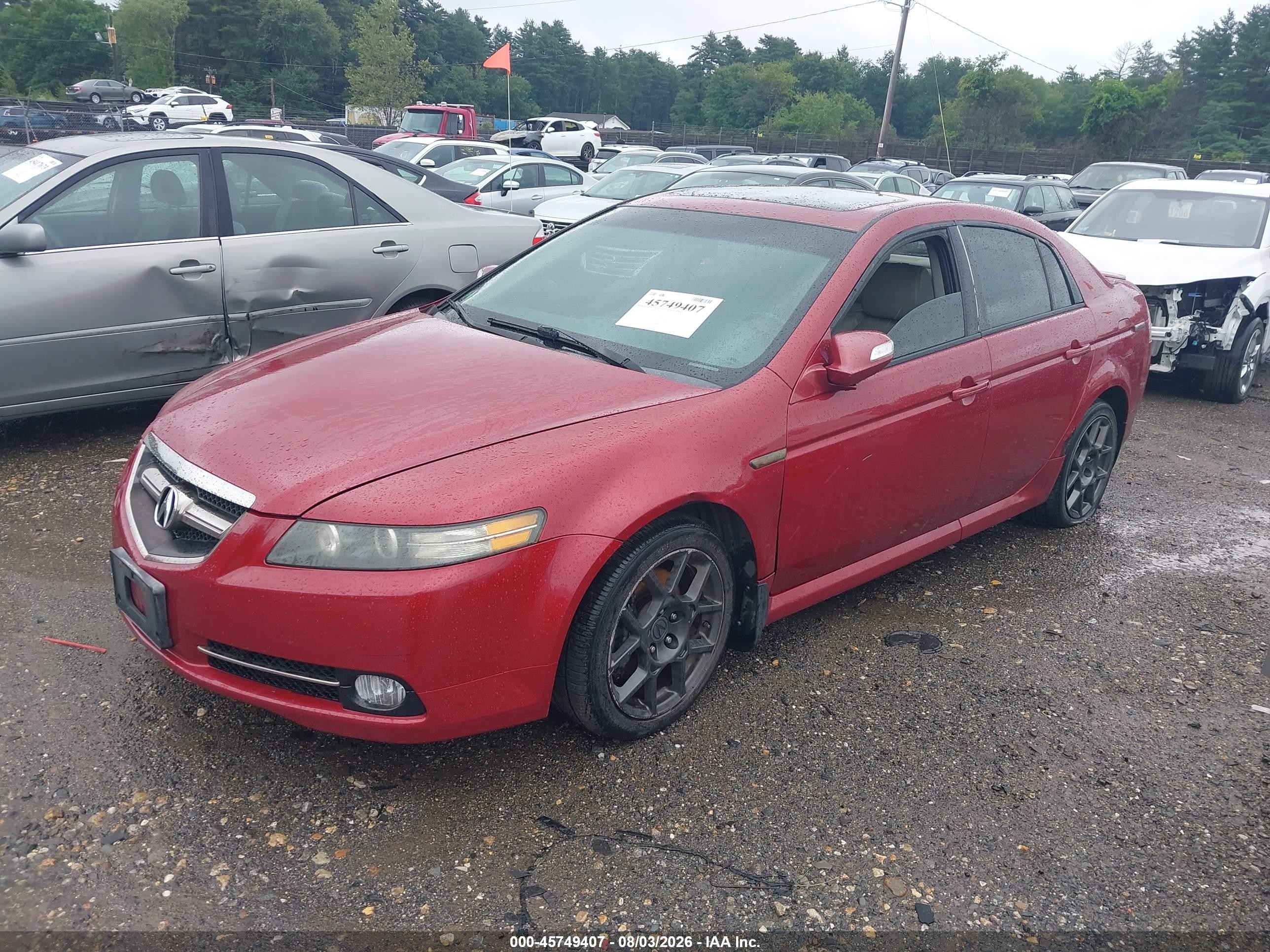 2007 Acura Tl Type S Red vin: 19UUA76577A039250