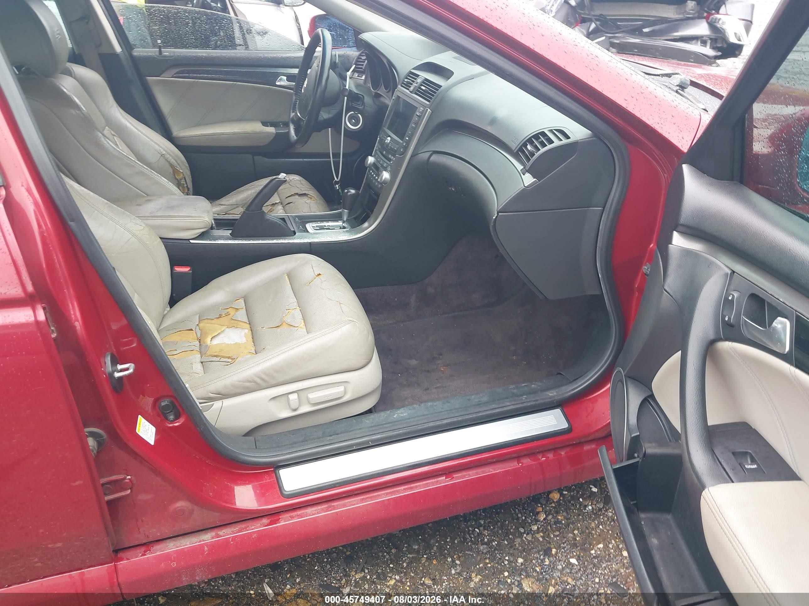2007 Acura Tl Type S Red vin: 19UUA76577A039250