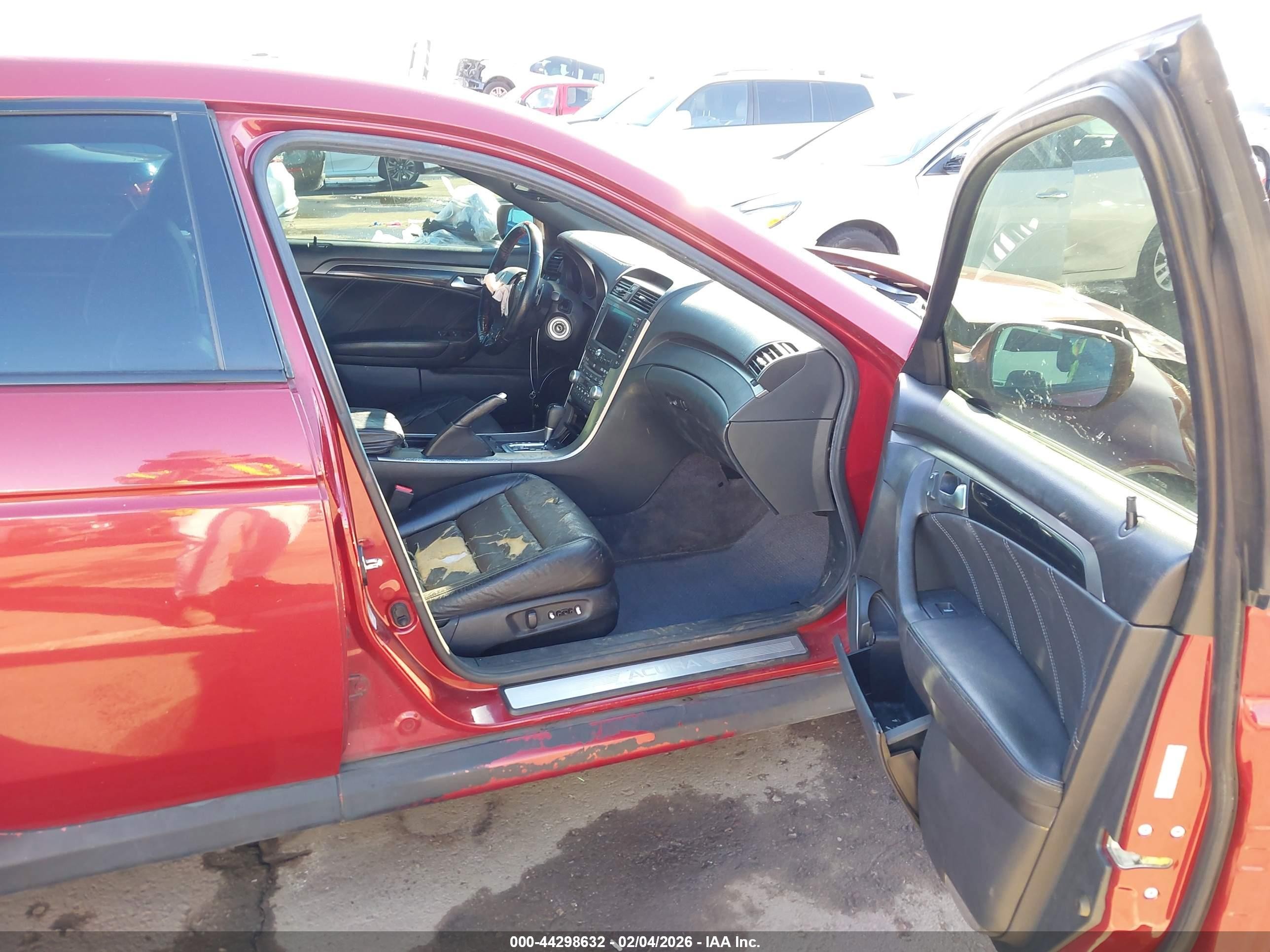 2008 Acura Tl Type S Red vin: 19UUA76578A034132