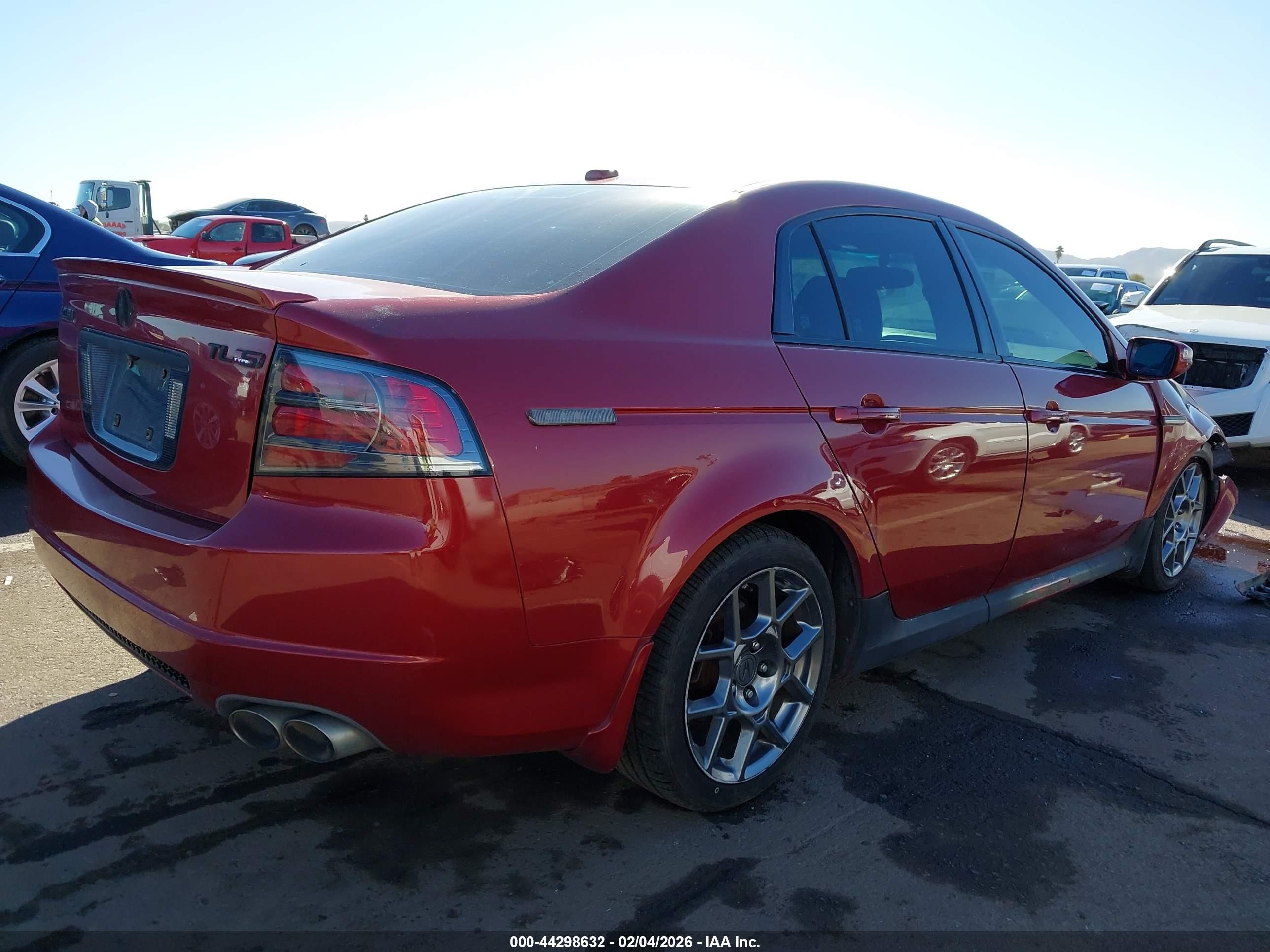 2008 Acura Tl Type S Red vin: 19UUA76578A034132