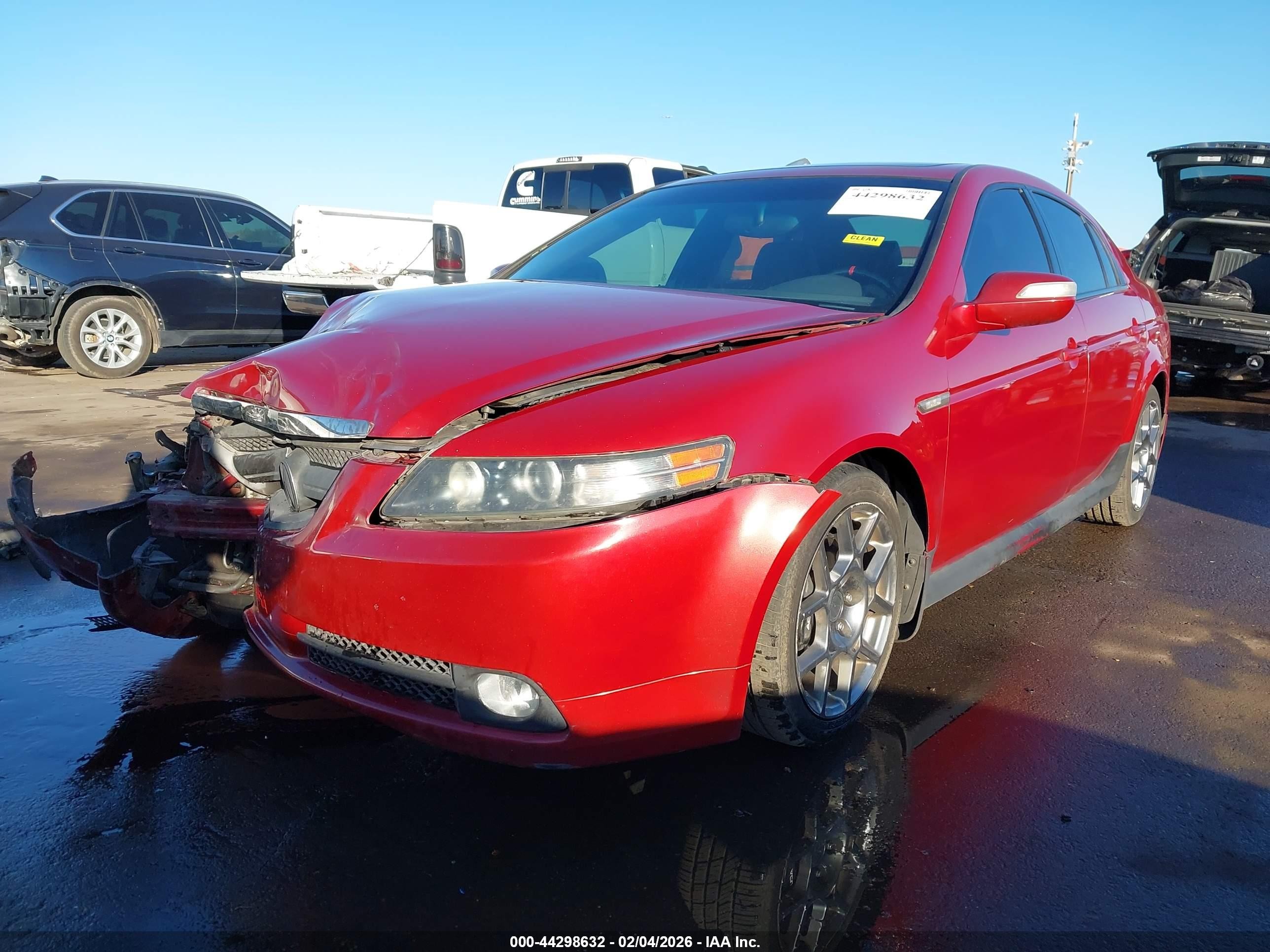 2008 Acura Tl Type S Red vin: 19UUA76578A034132