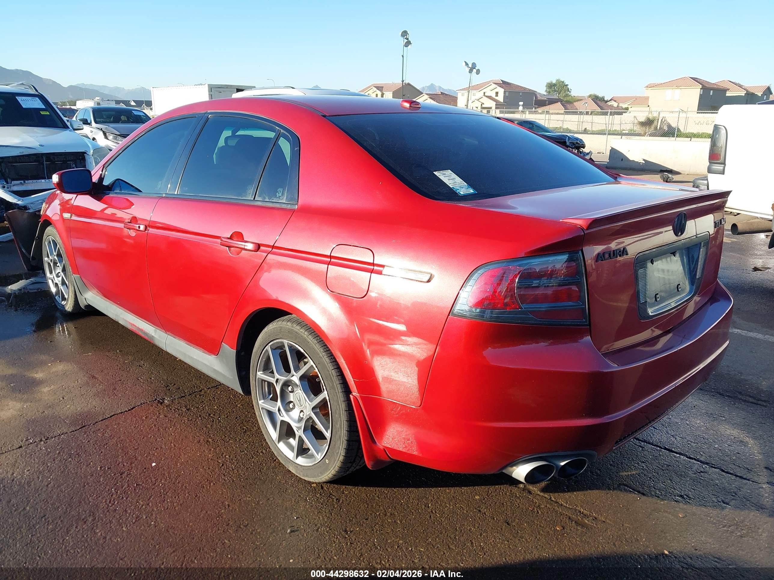 2008 Acura Tl Type S Red vin: 19UUA76578A034132