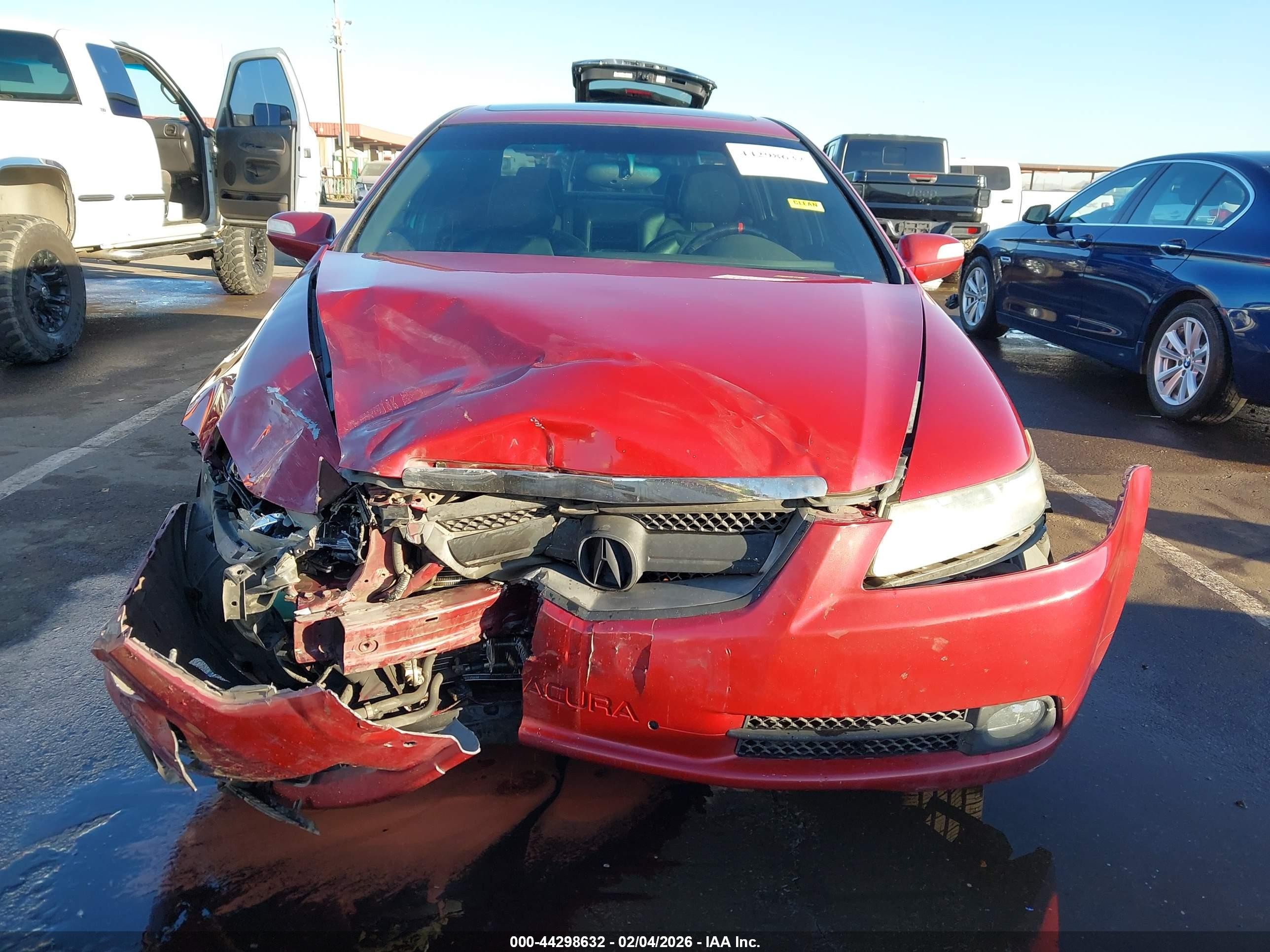 2008 Acura Tl Type S Red vin: 19UUA76578A034132