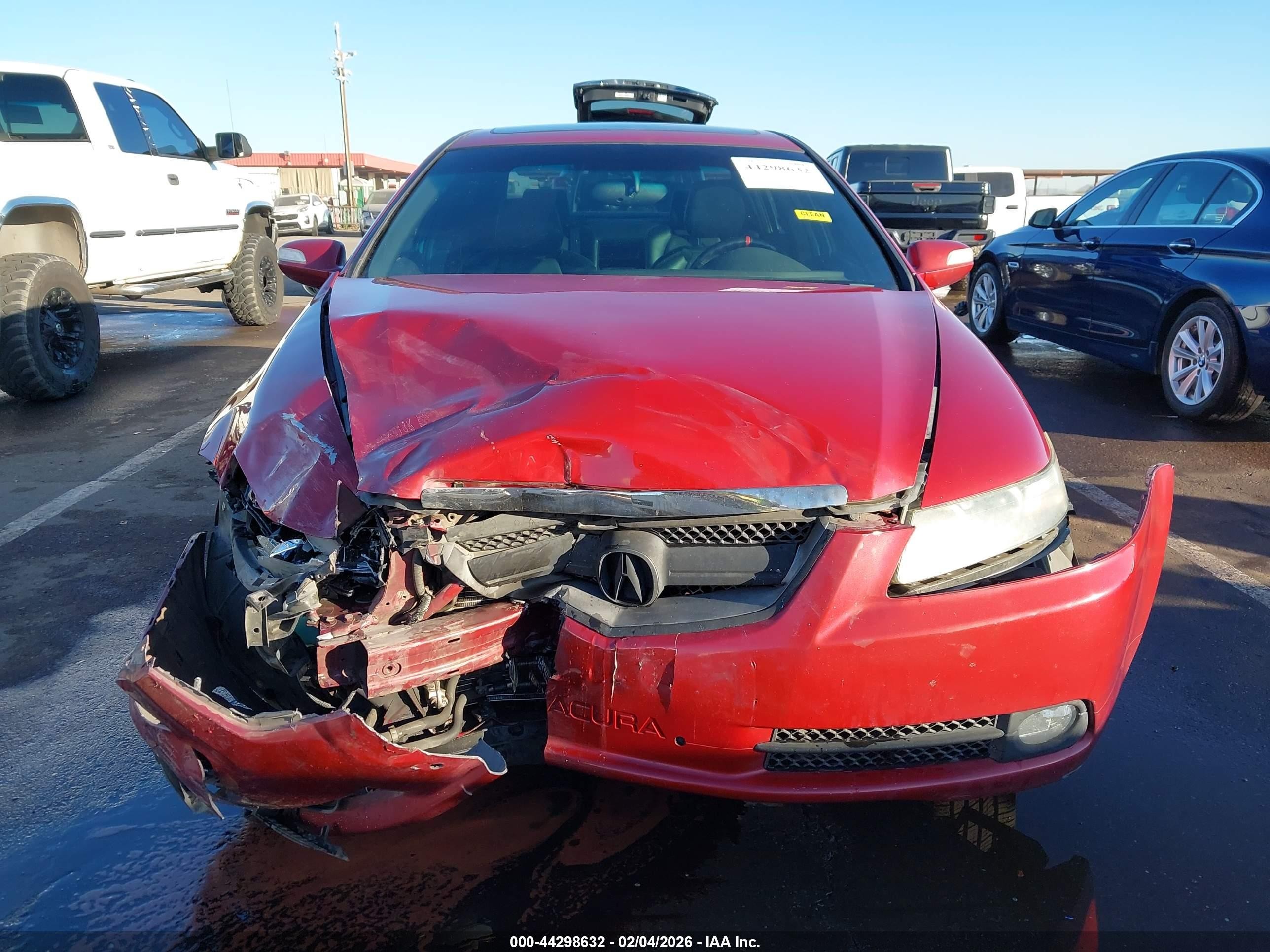2008 Acura Tl Type S Red vin: 19UUA76578A034132