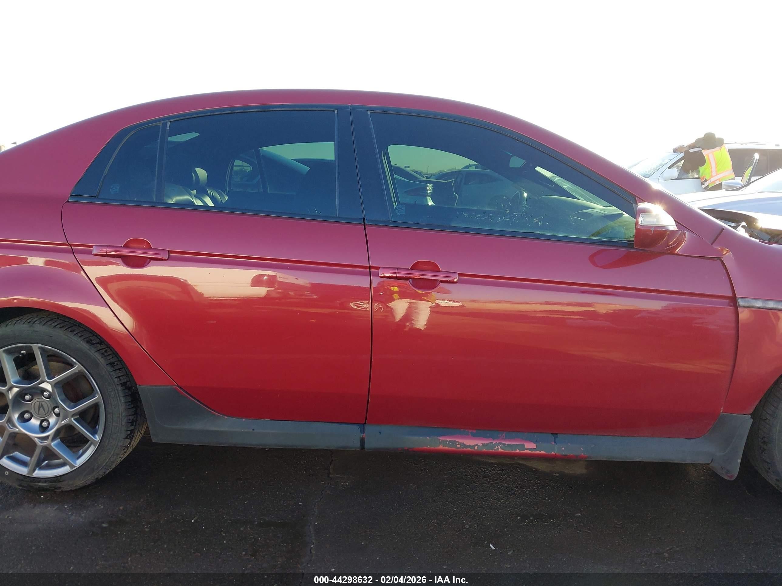 2008 Acura Tl Type S Red vin: 19UUA76578A034132