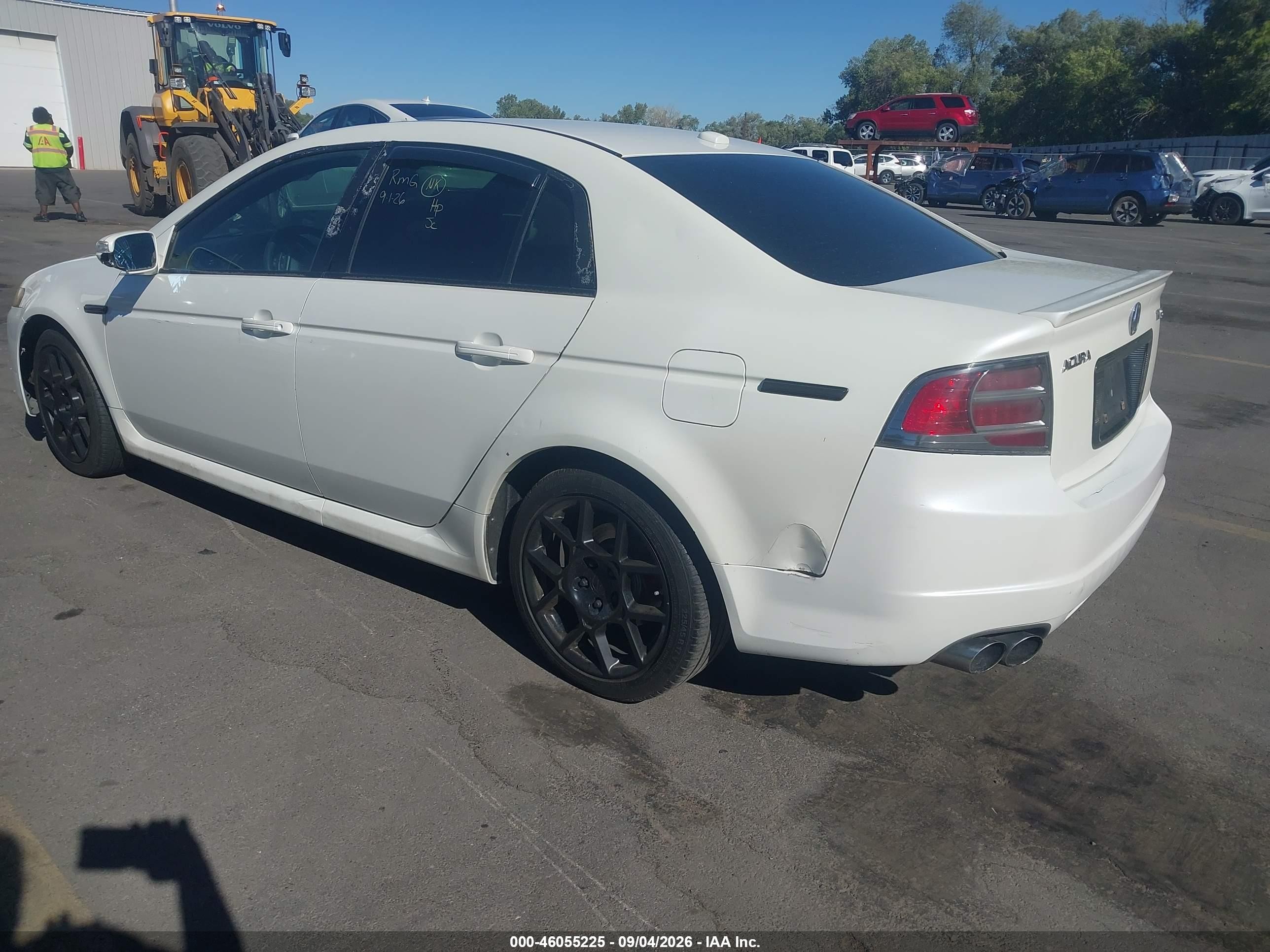 2007 Acura Tl Type S White vin: 19UUA76587A008296