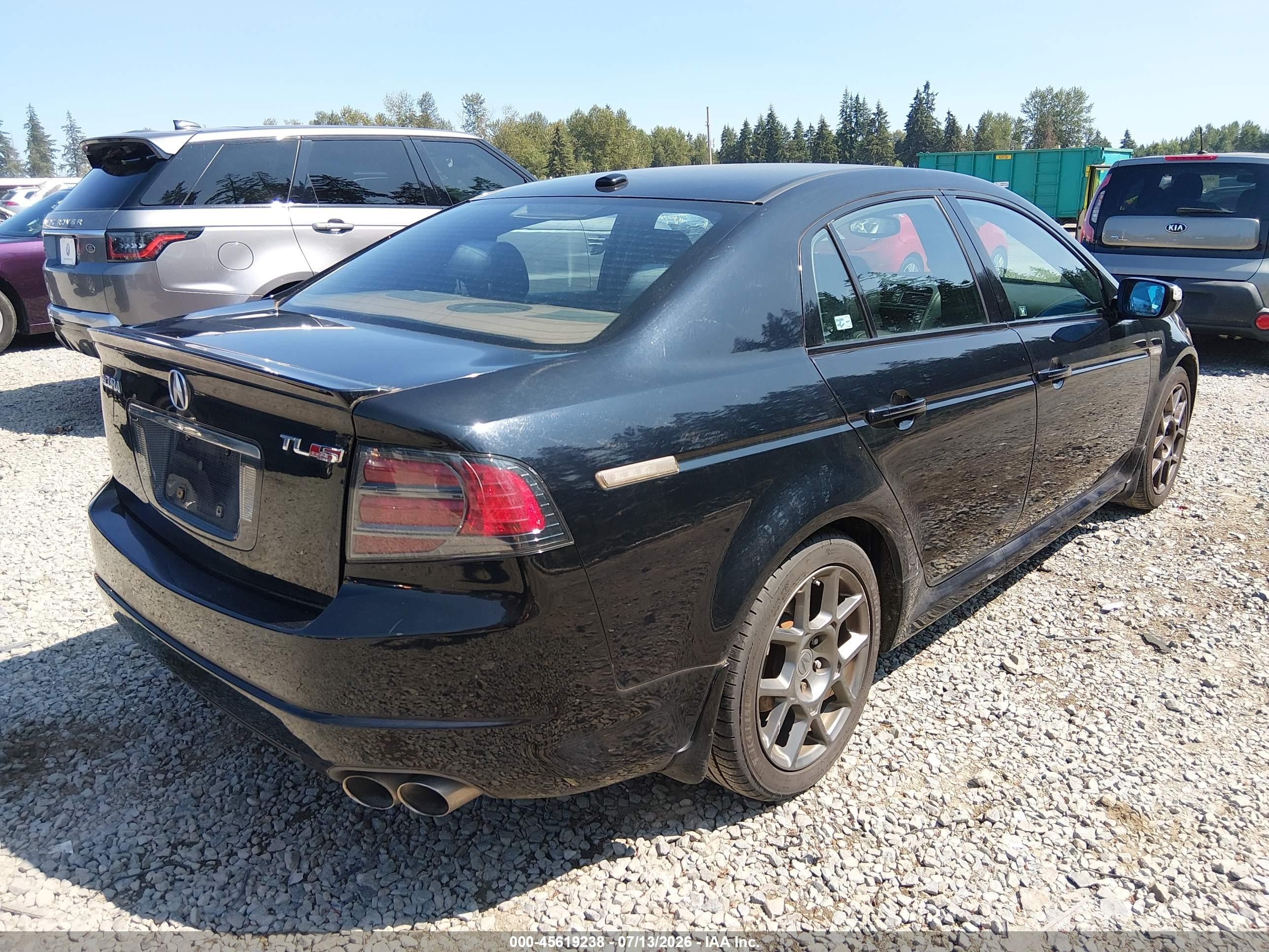 2008 Acura Tl Type S Black vin: 19UUA76588A015556