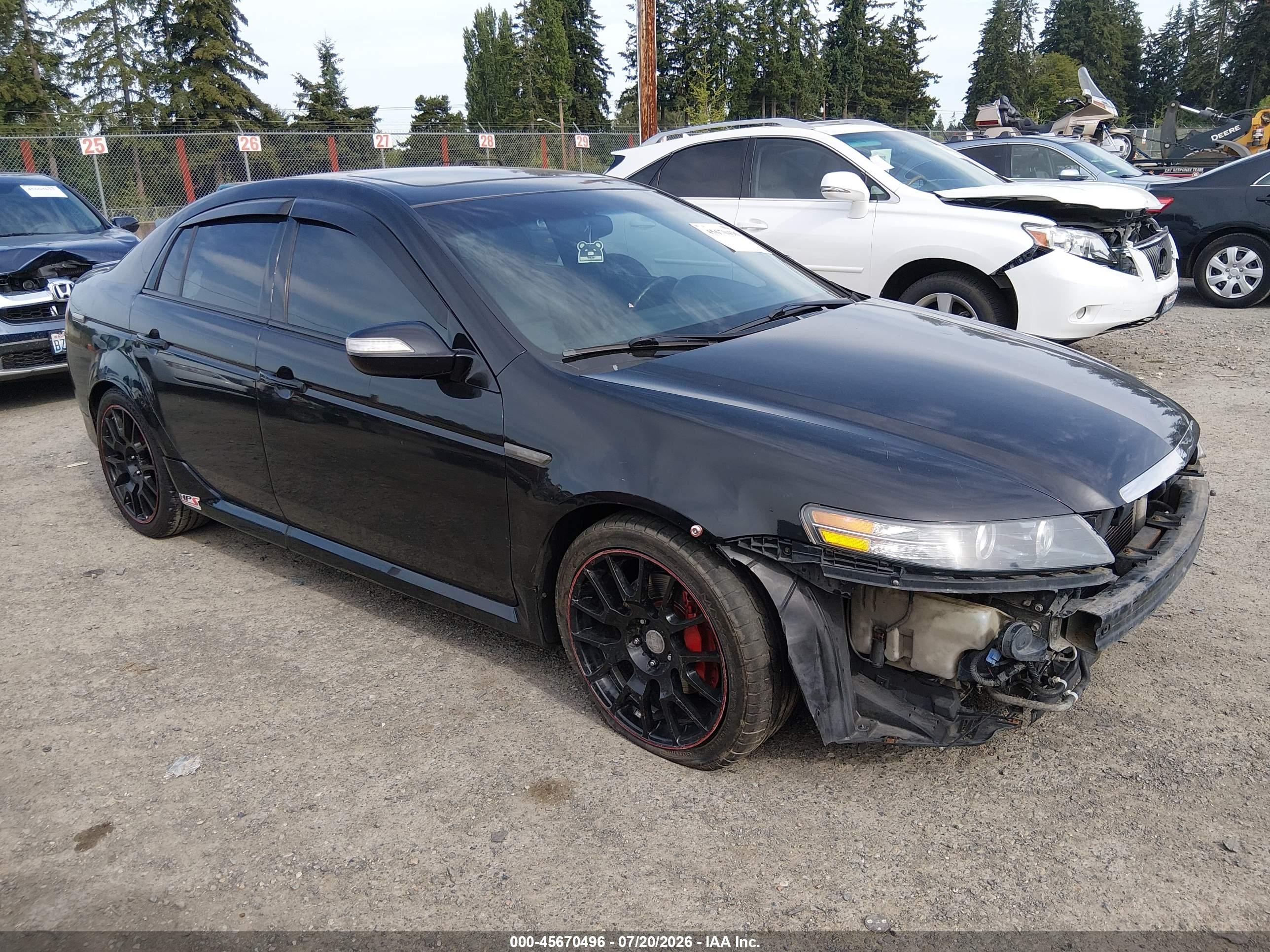 2008 Acura Tl Type S Black vin: 19UUA76588A054857
