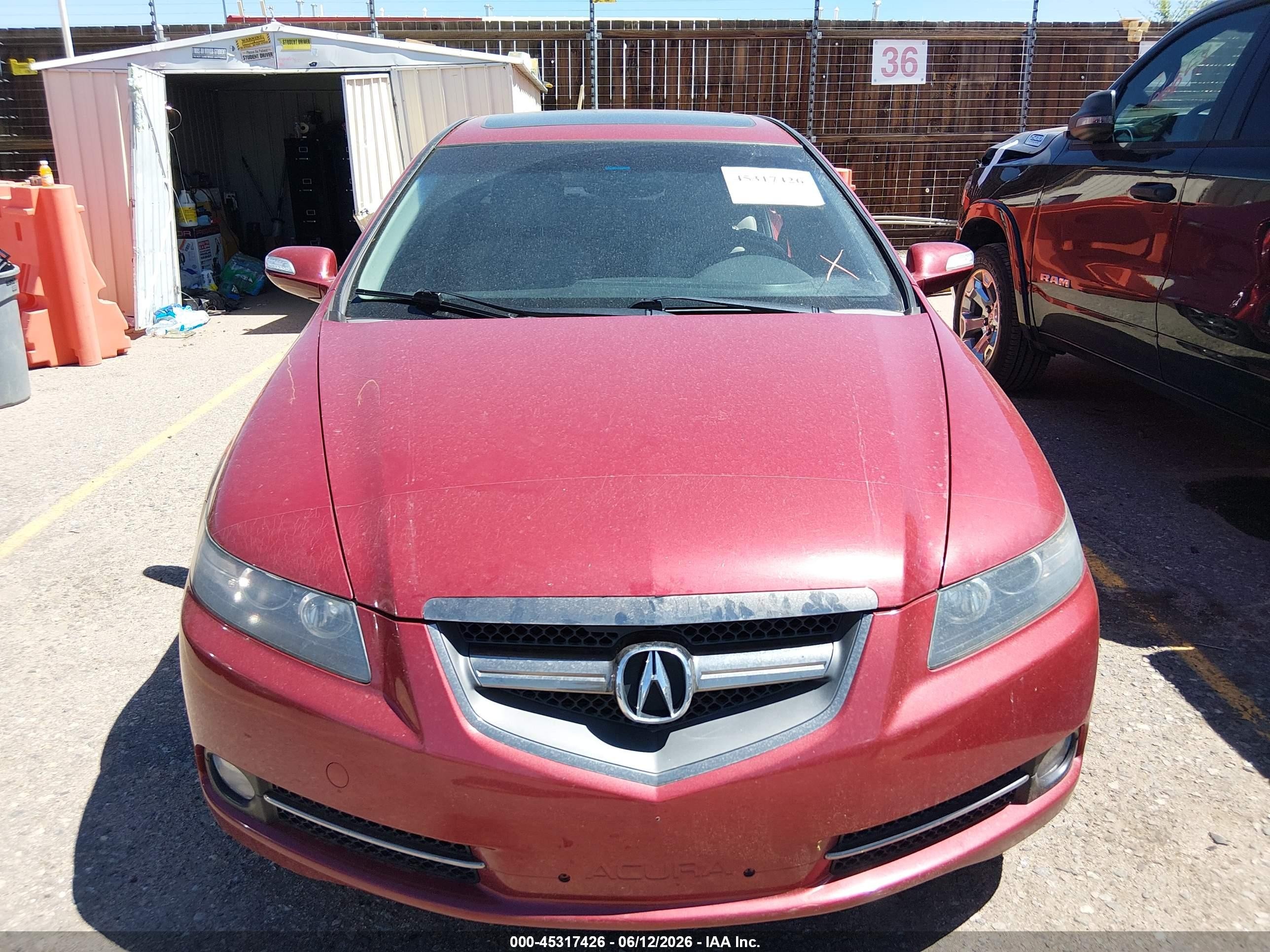 2007 Acura Tl Type S Red vin: 19UUA76597A039234