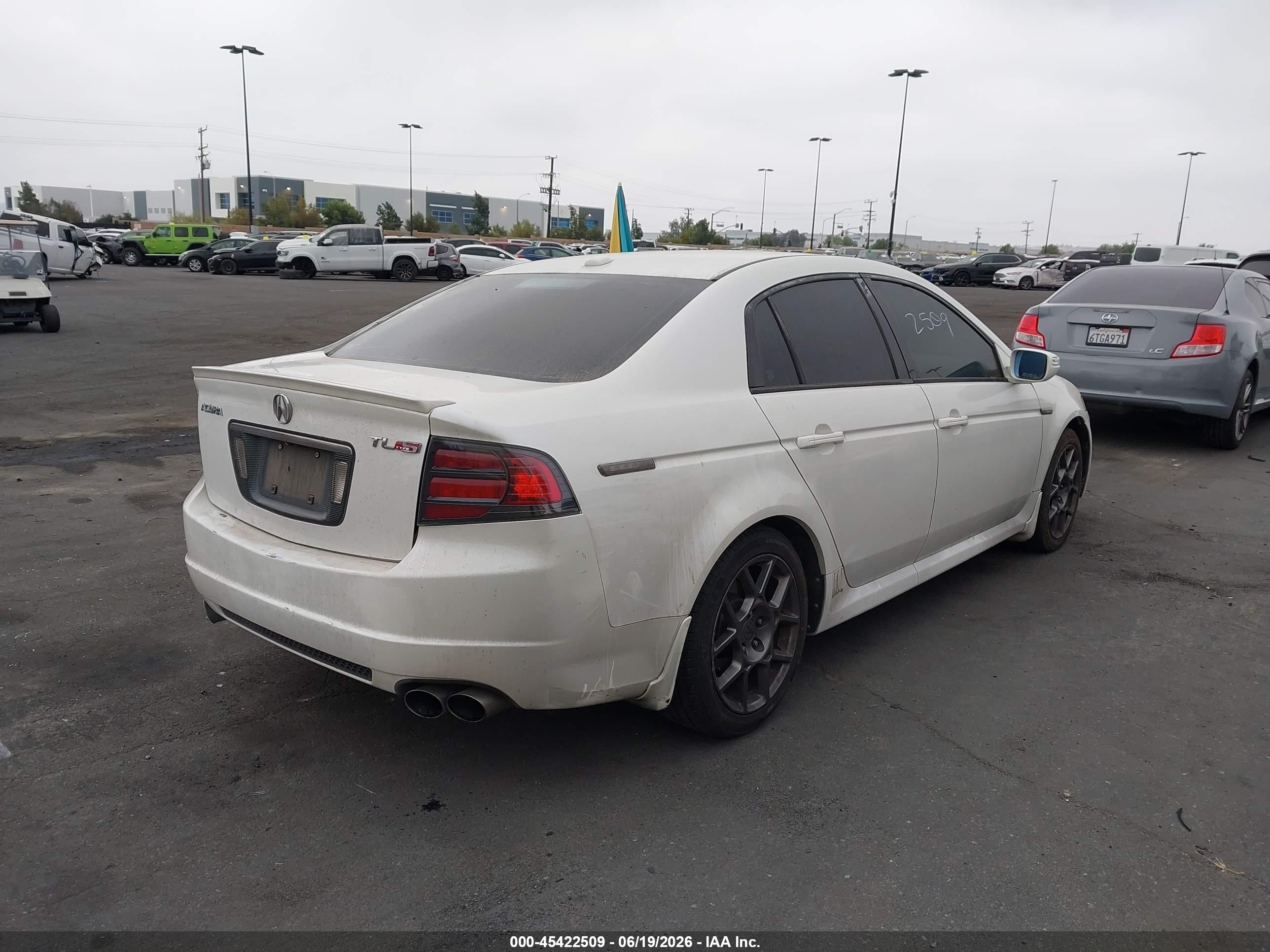 2007 Acura Tl Type S White vin: 19UUA76597A048063