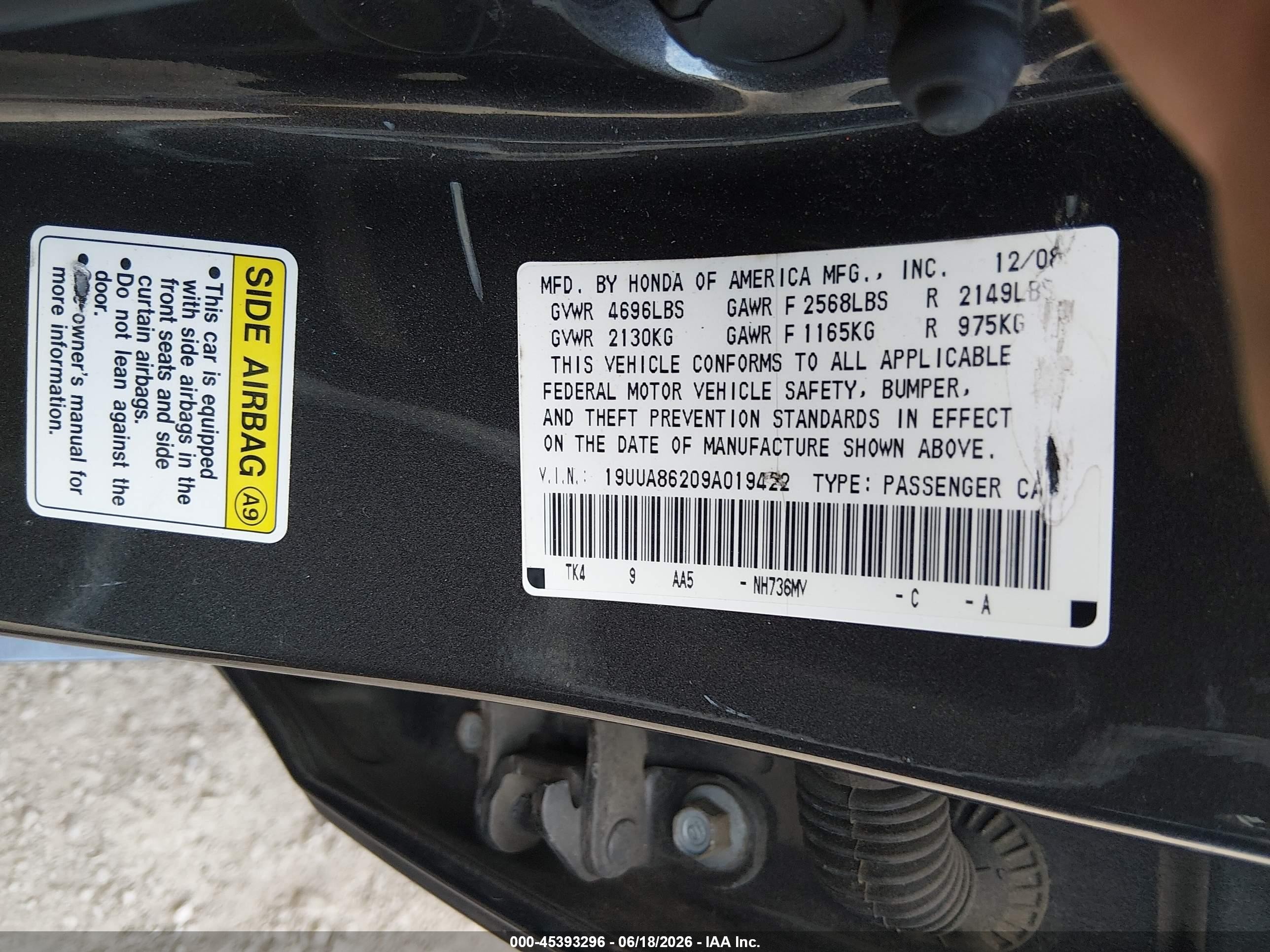 2009 Acura Tl 3.5 Gray vin: 19UUA86209A019422