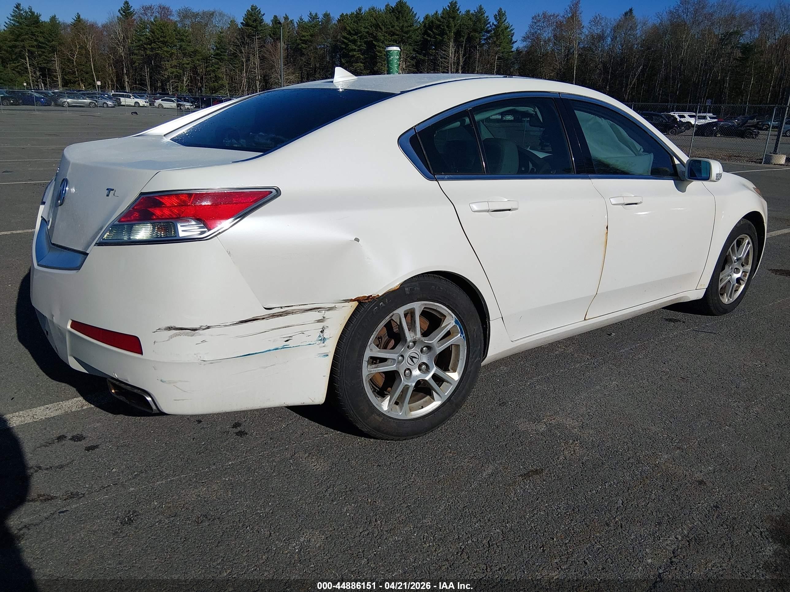 2009 Acura Tl 3.5 White vin: 19UUA86239A011279
