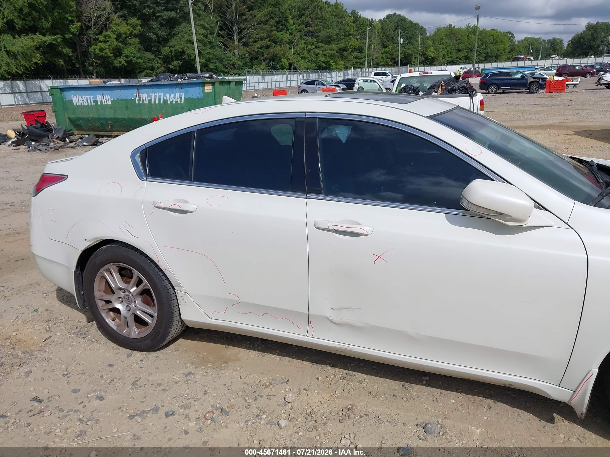 2009 Acura Tl 3.5 White vin: 19UUA86249A015941