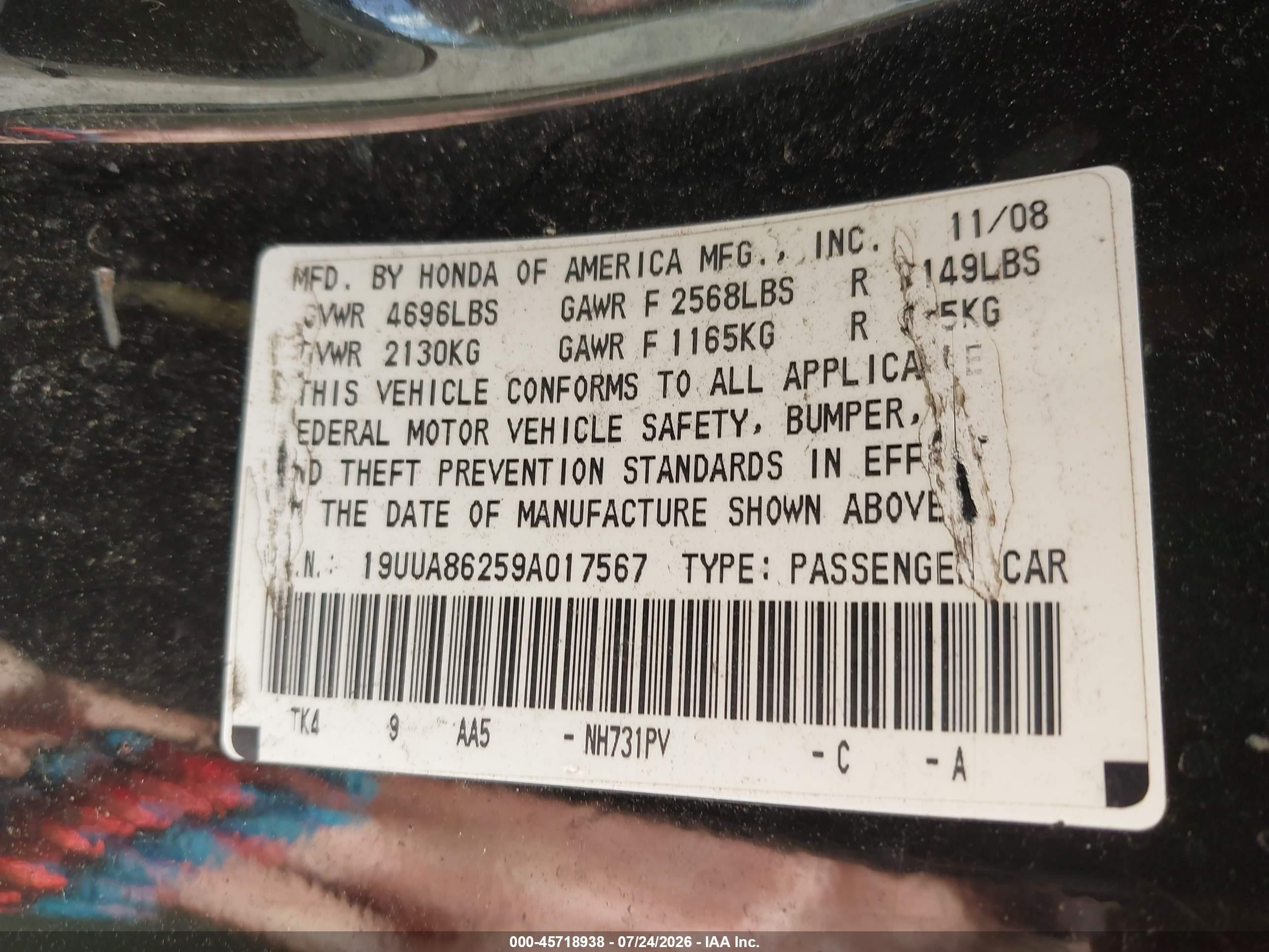 2009 Acura Tl 3.5 Black vin: 19UUA86259A017567