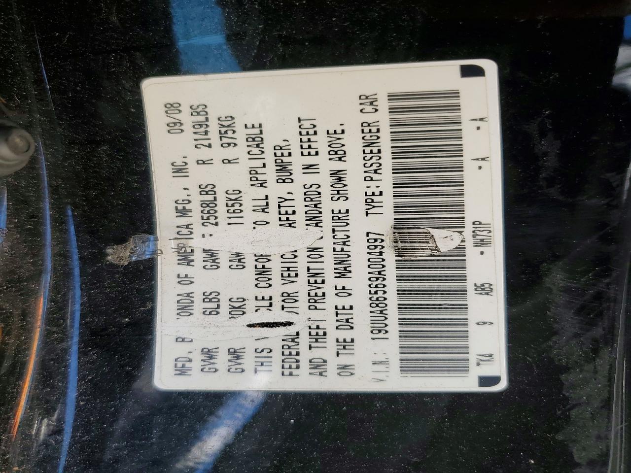 2009 Acura Tl Black vin: 19UUA86569A004997