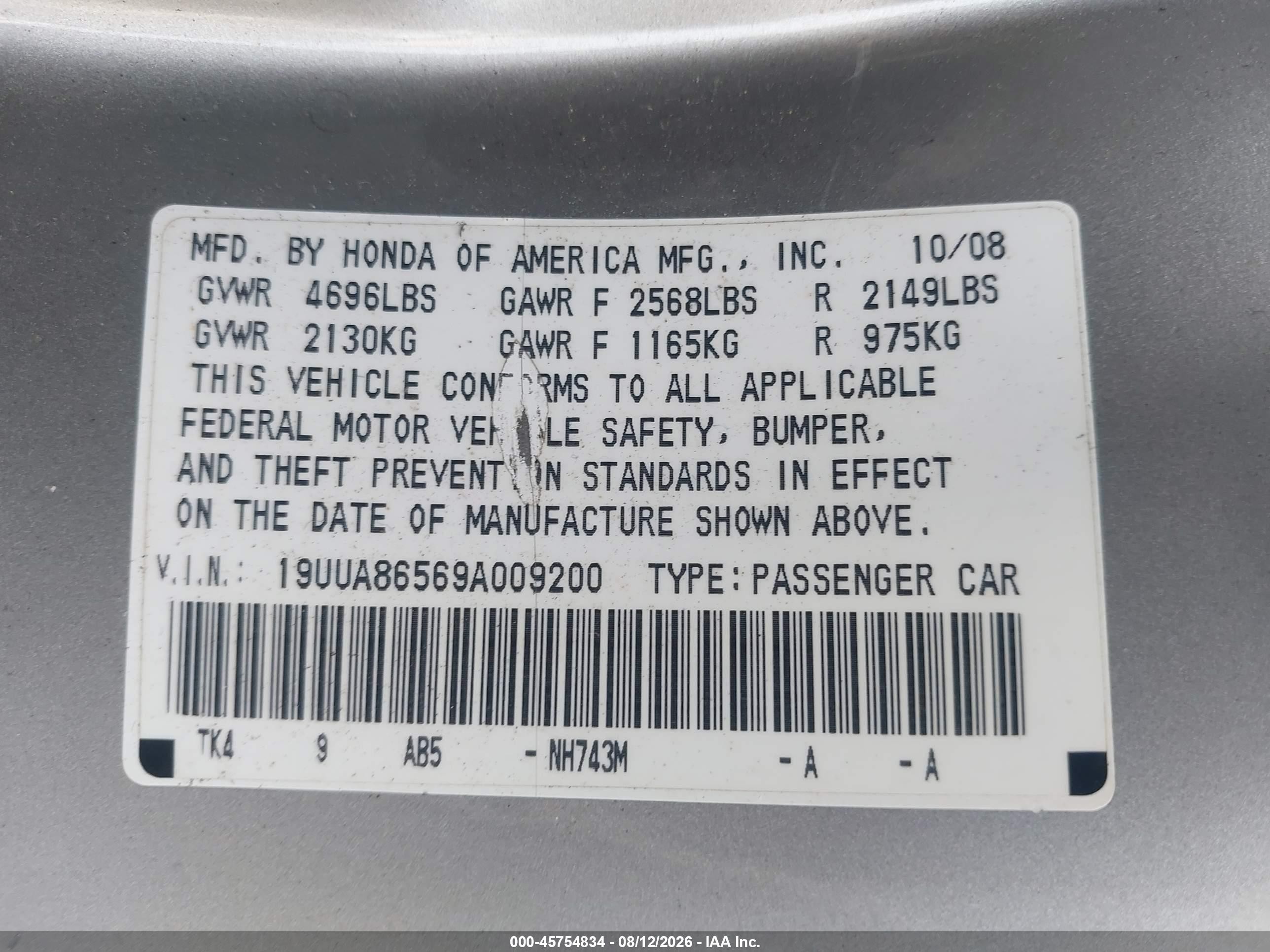 2009 Acura Tl 3.5 Silver vin: 19UUA86569A009200