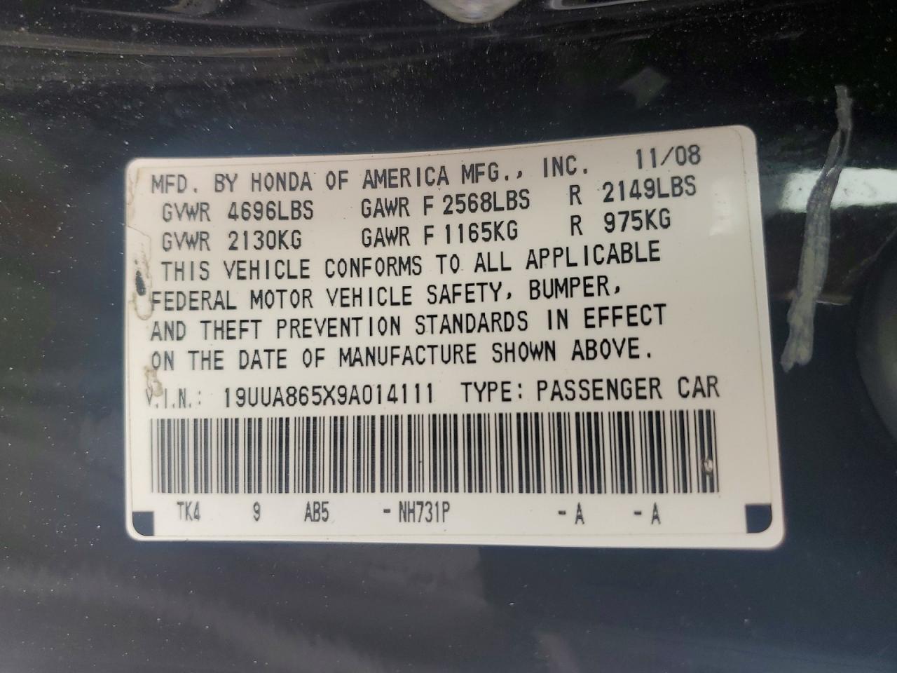2009 Acura Tl Black vin: 19UUA865X9A014111