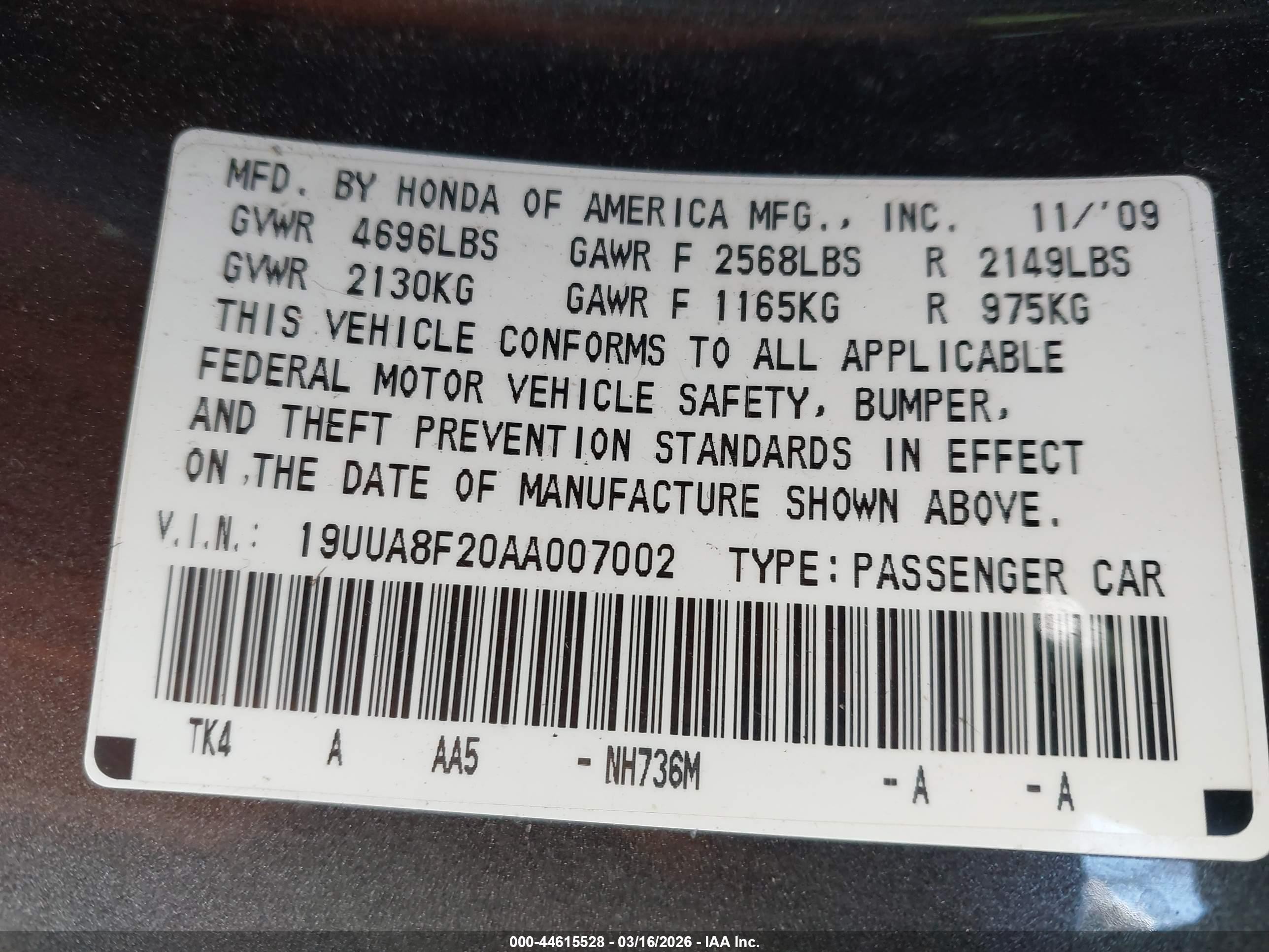 2010 Acura Tl 3.5 Gray vin: 19UUA8F20AA007002