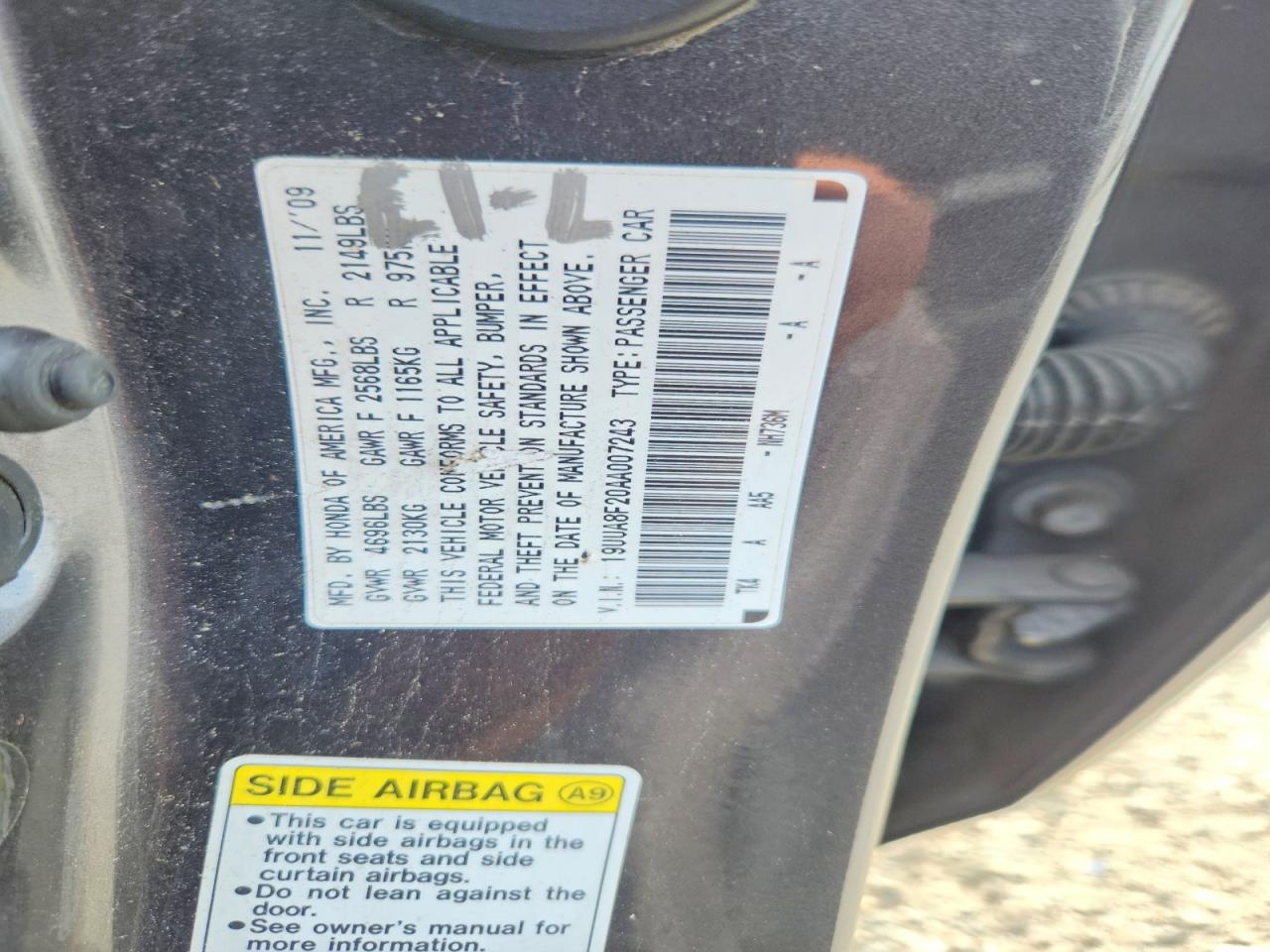 2010 Acura Tl Серый vin: 19UUA8F20AA007243