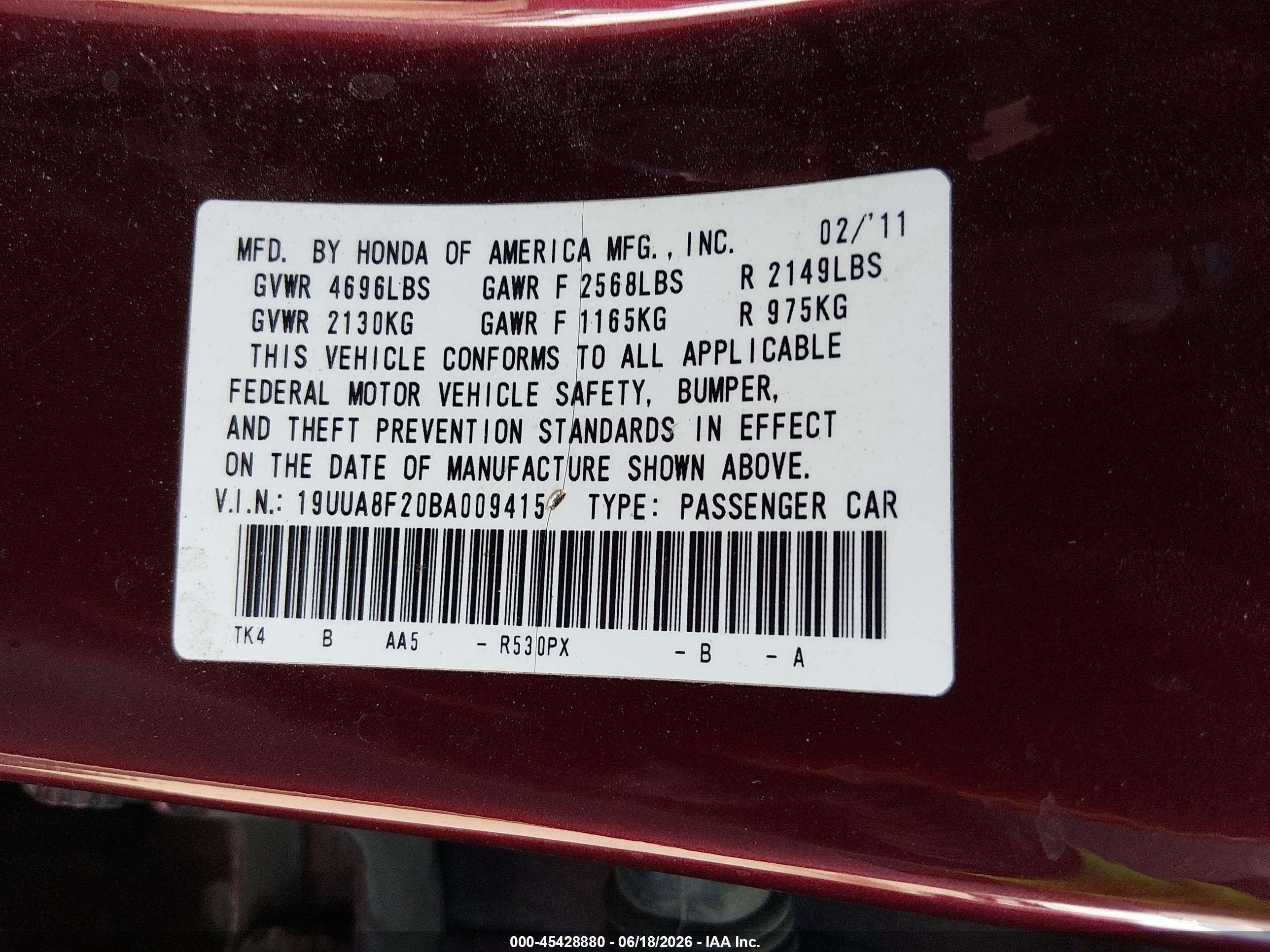 2011 Acura Tl 3.5 Maroon vin: 19UUA8F20BA009415