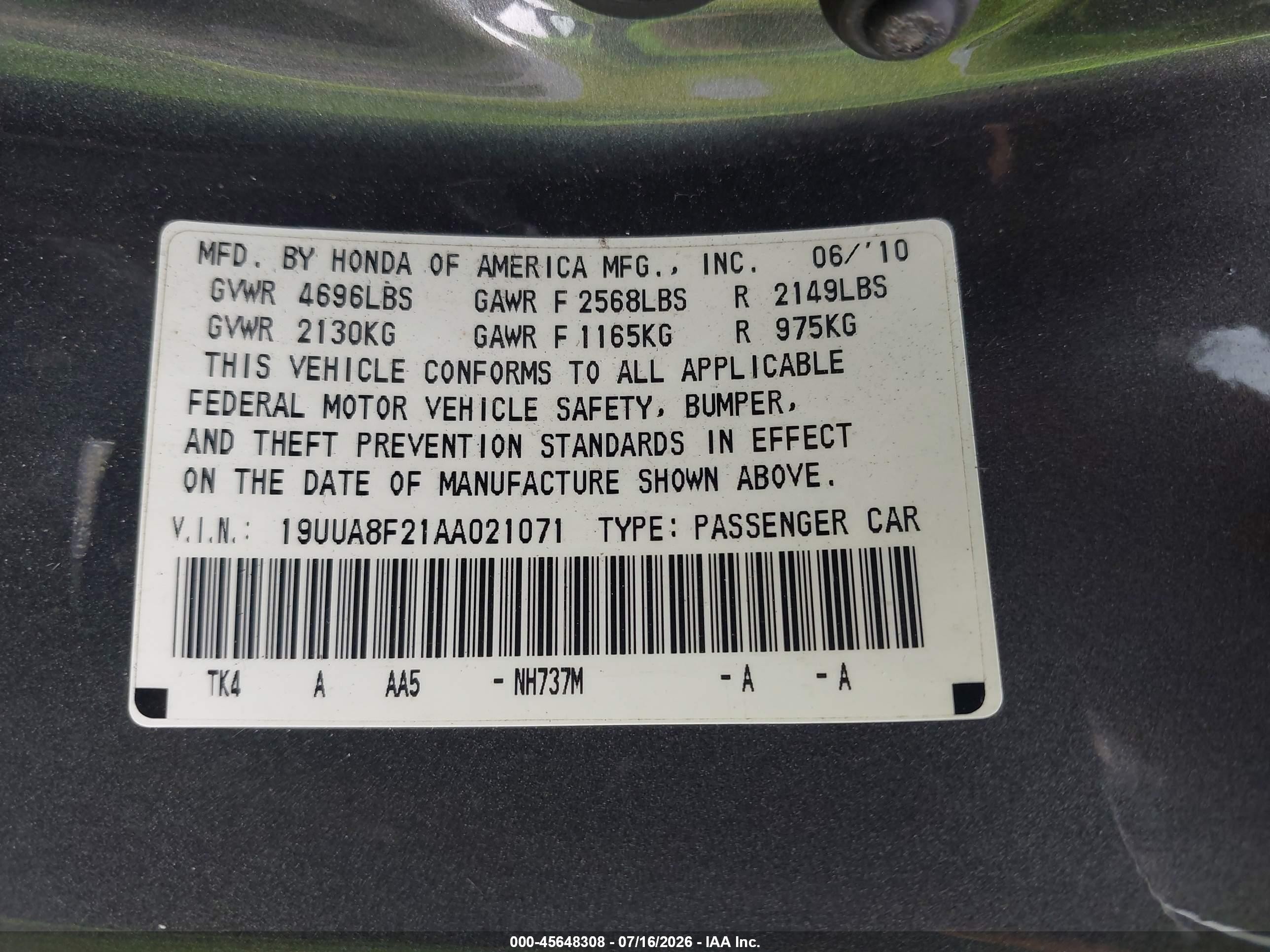 2010 Acura Tl 3.5 Gray vin: 19UUA8F21AA021071