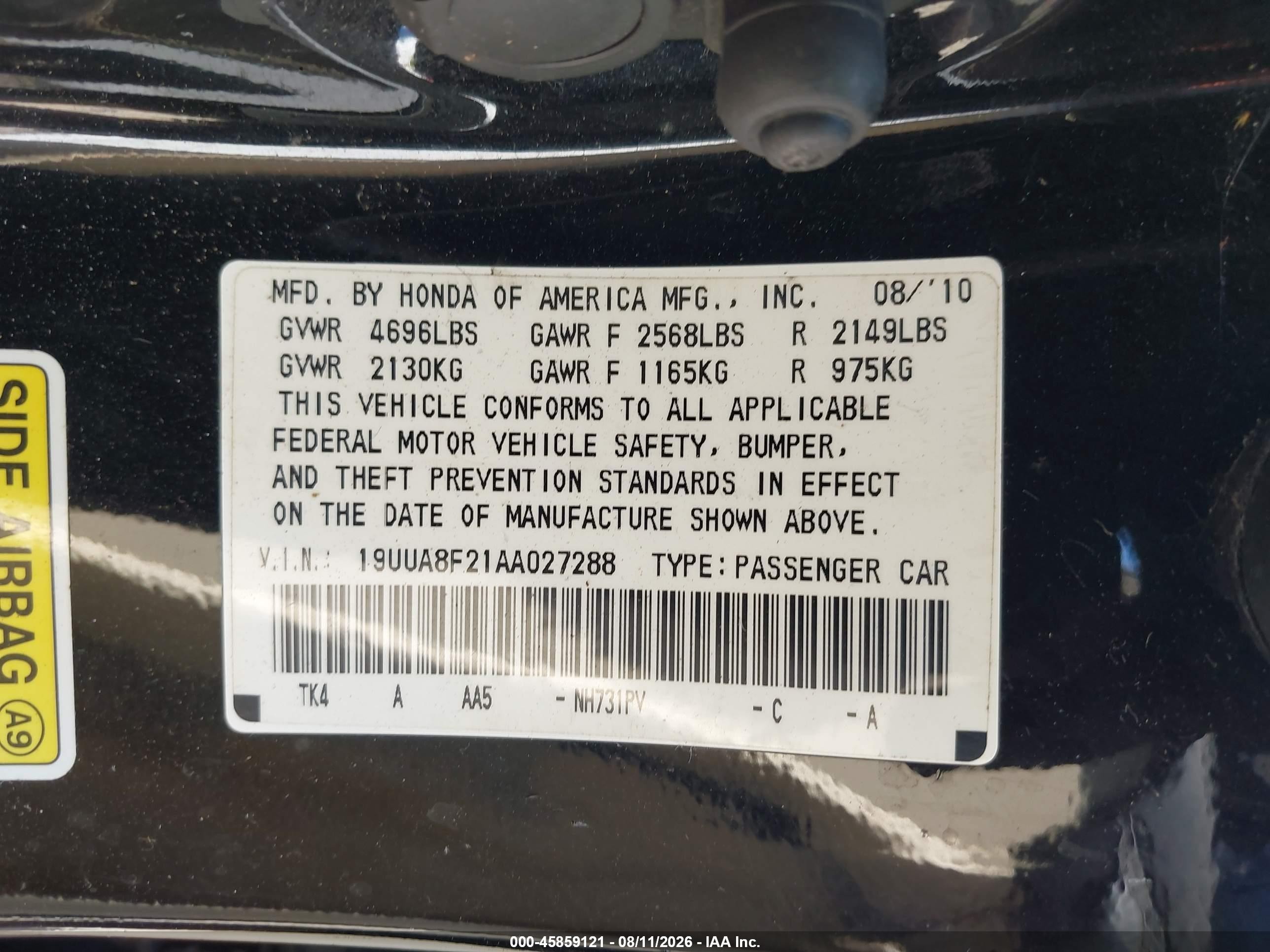 2010 Acura Tl 3.5 Black vin: 19UUA8F21AA027288